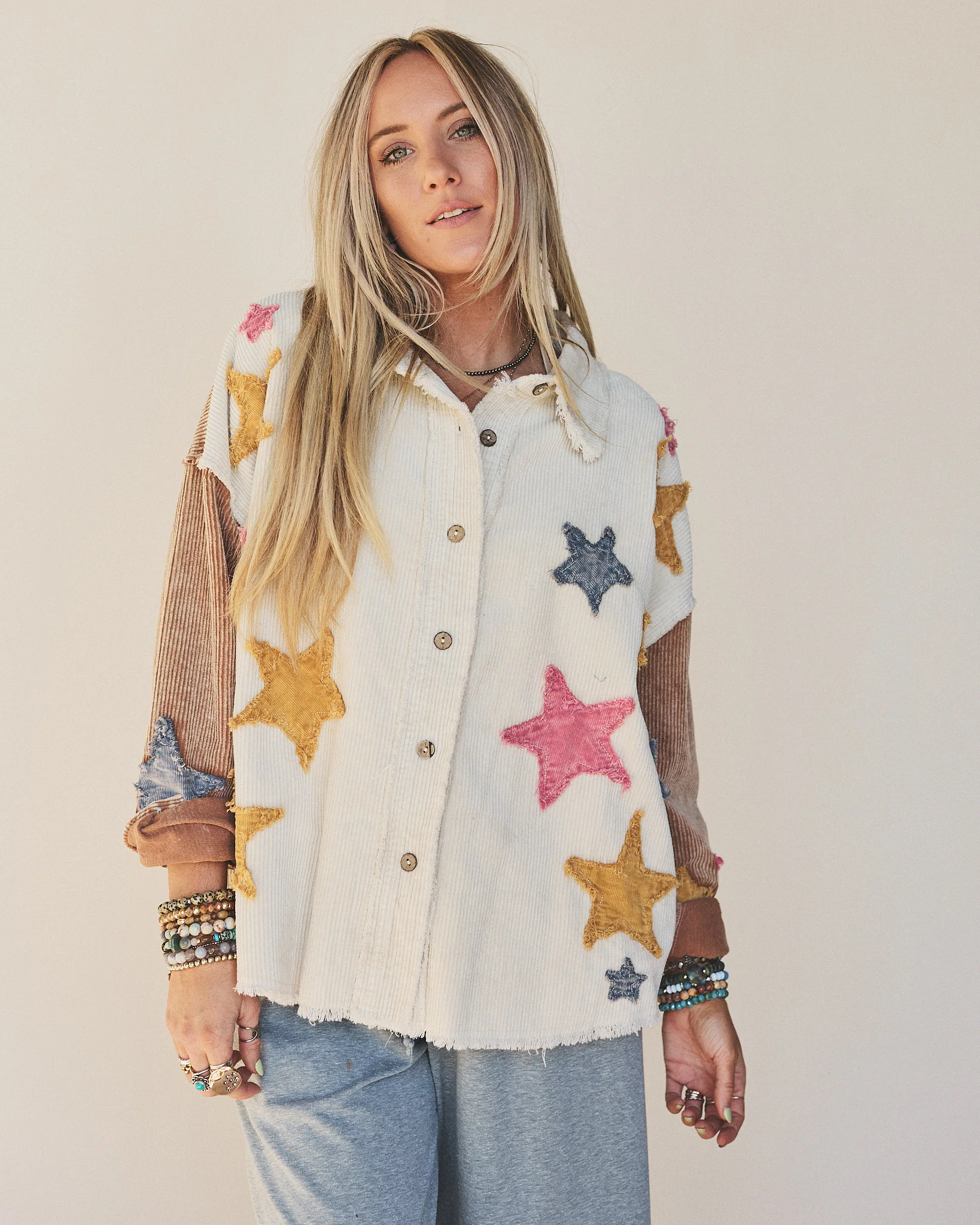 Star Glide Shacket - Cream - Image 5