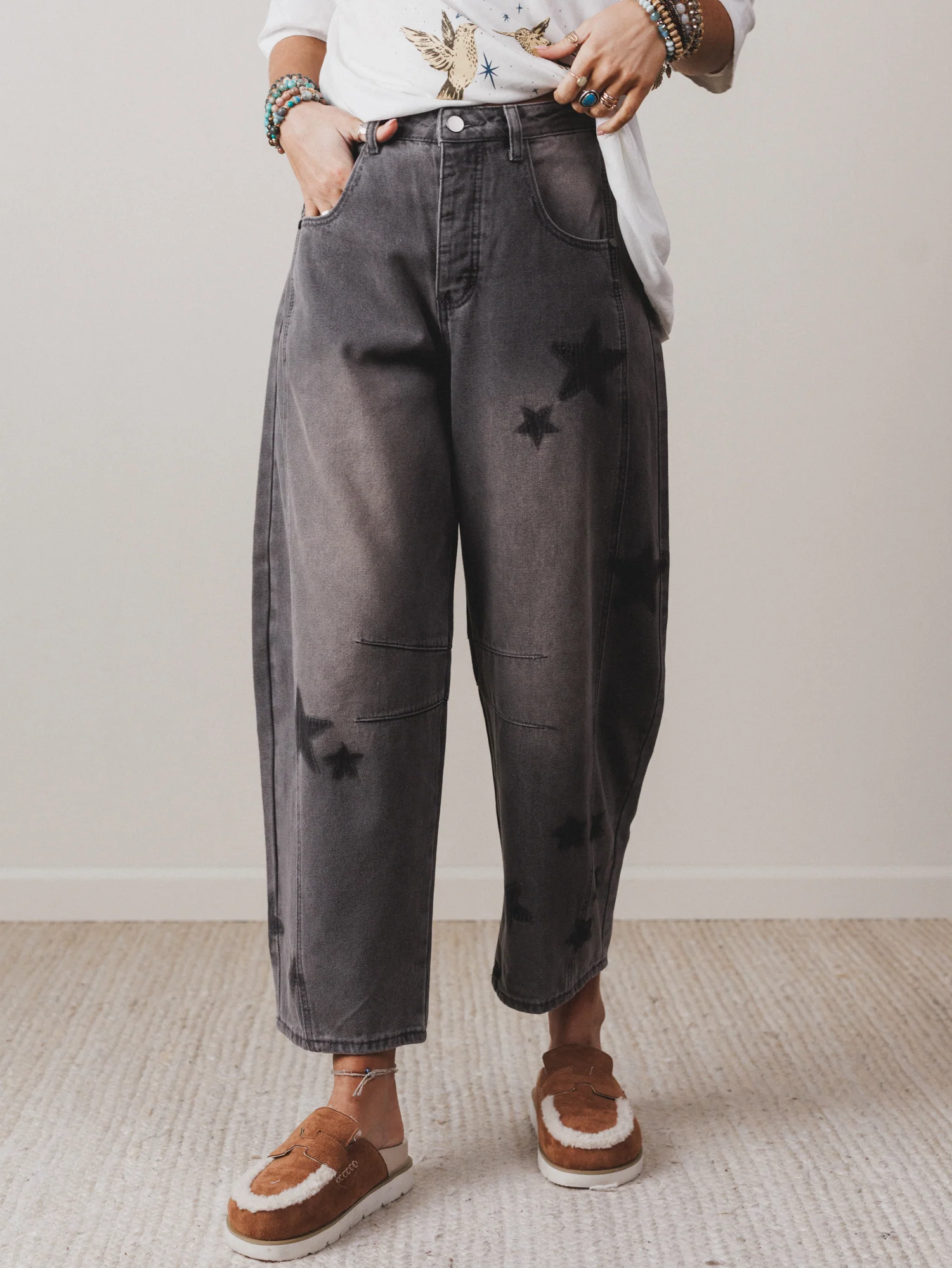 Star Walk Barrel Jeans - Black
