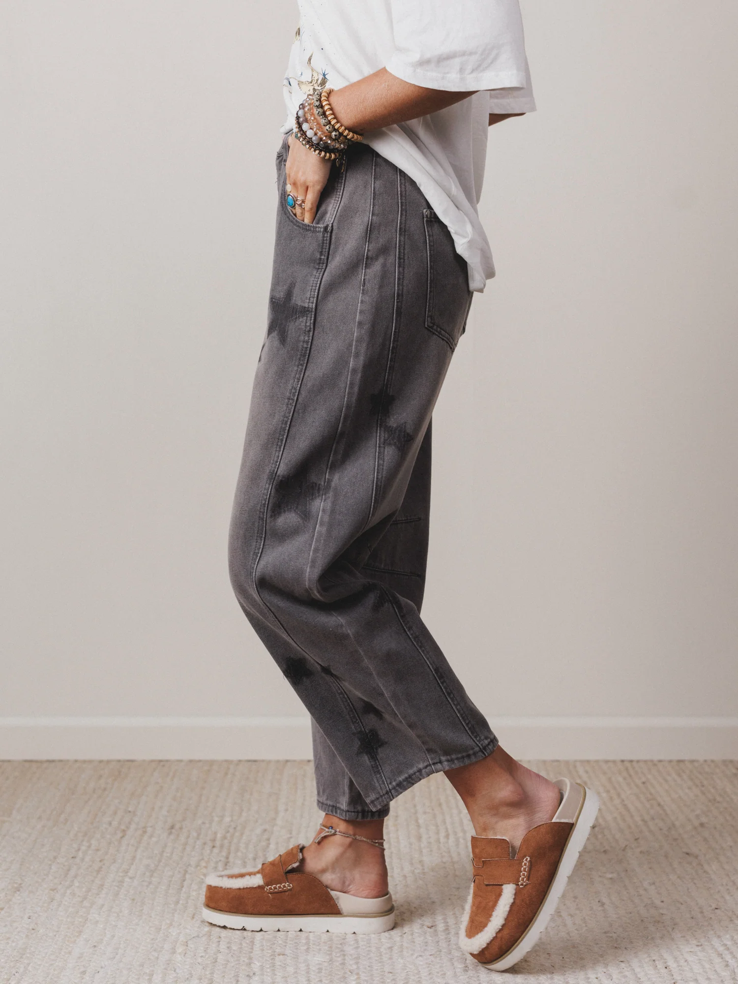 Star Walk Barrel Jeans - Black - Image 2