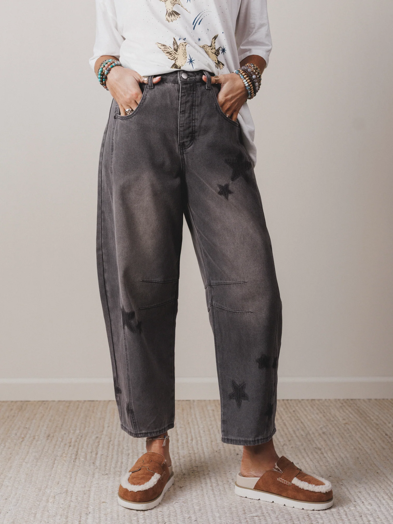 Star Walk Barrel Jeans - Black - Image 4