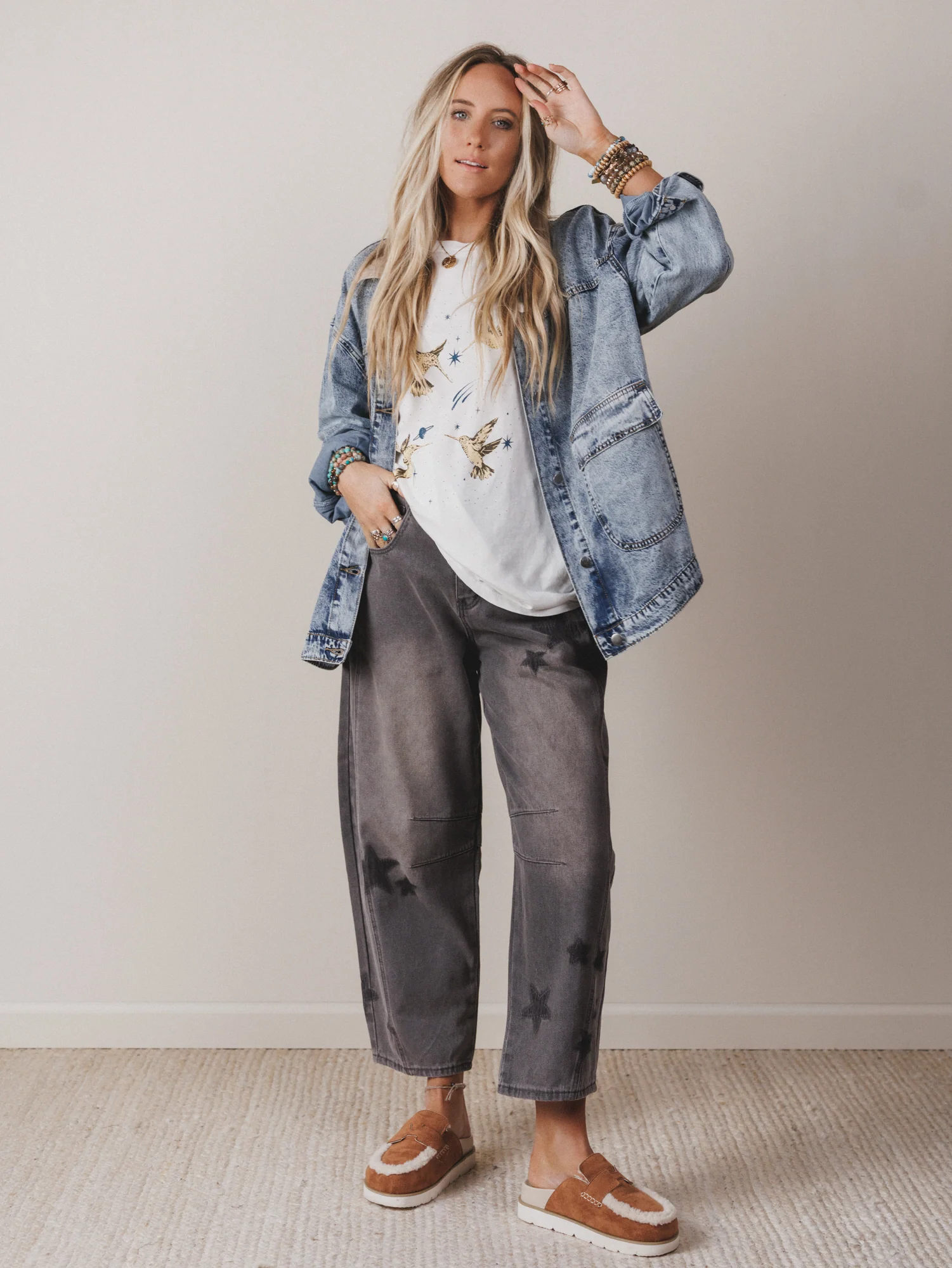 Star Walk Barrel Jeans - Black - Image 6