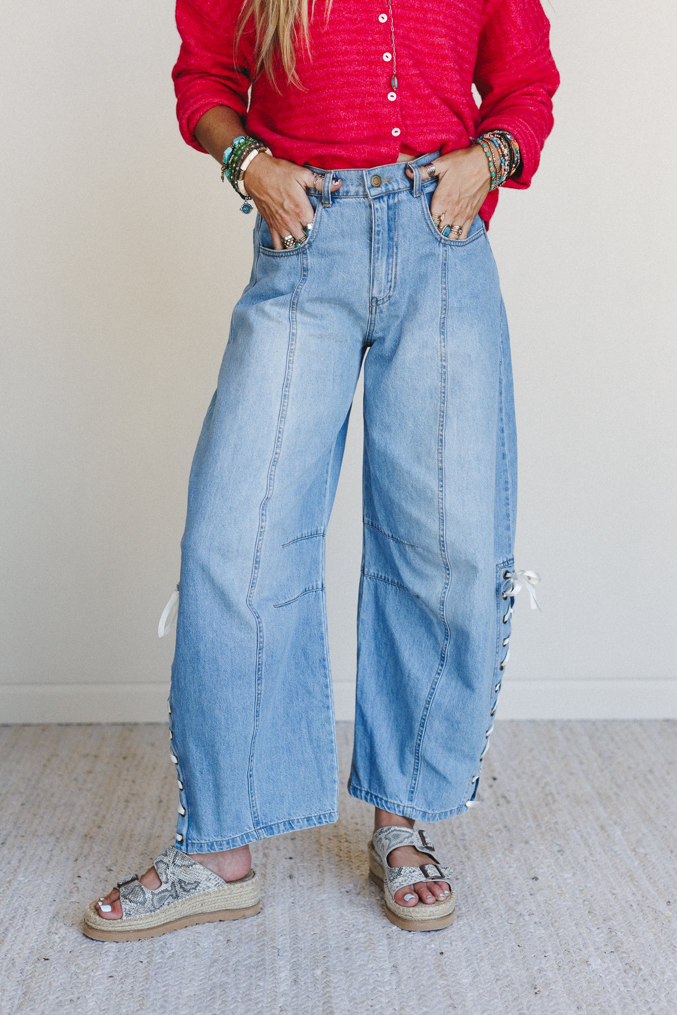 Starlace Wide Leg Jeans - Denim - Image 2