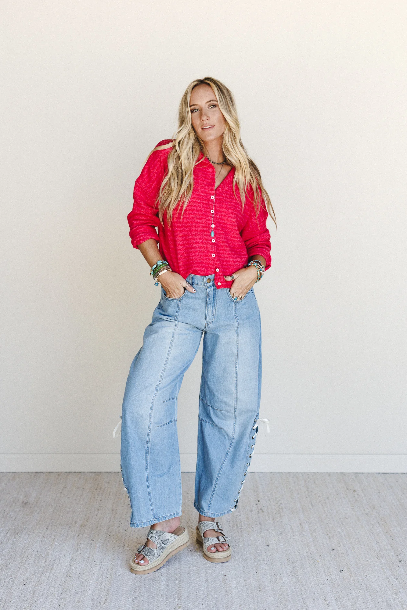 Starlace Wide Leg Jeans - Denim - Image 6