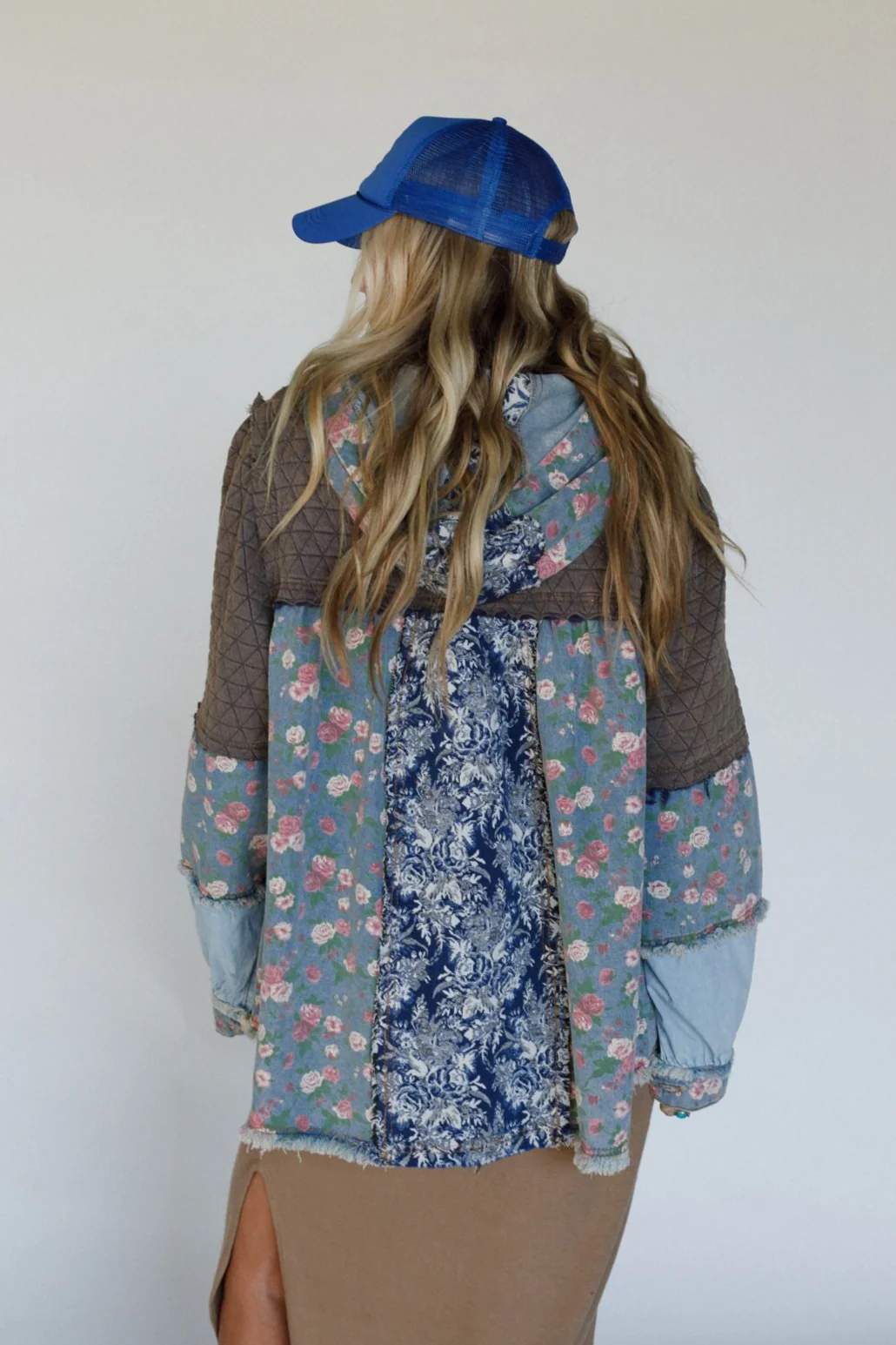 Starlit Petals Hoodie Jacket - Denim - Image 2