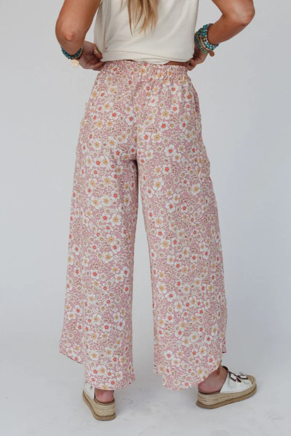 The Nest Stasia Printed Drawstring Tulip Pants - Rose - Image 6