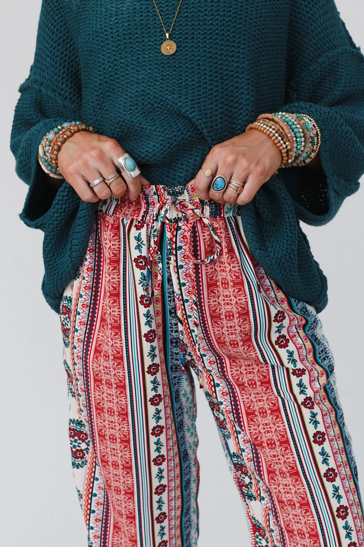 The Nest Staycation Wide Leg Drawstring Pant - Red Clay - Image 5