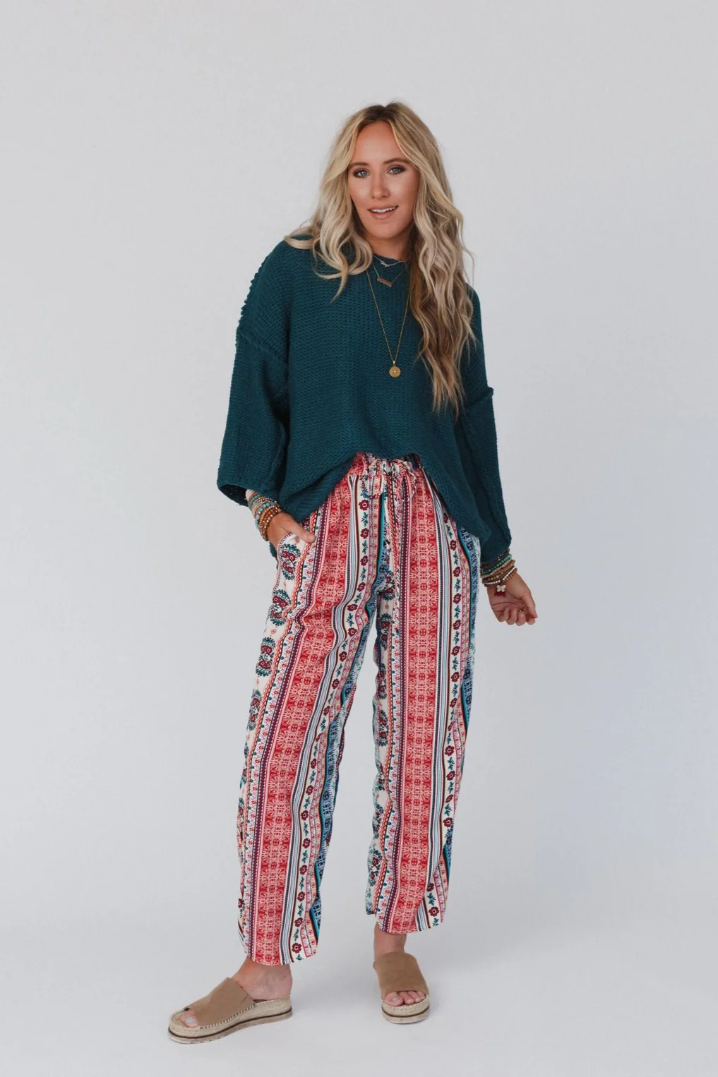 The Nest Staycation Wide Leg Drawstring Pant - Red Clay - Image 6