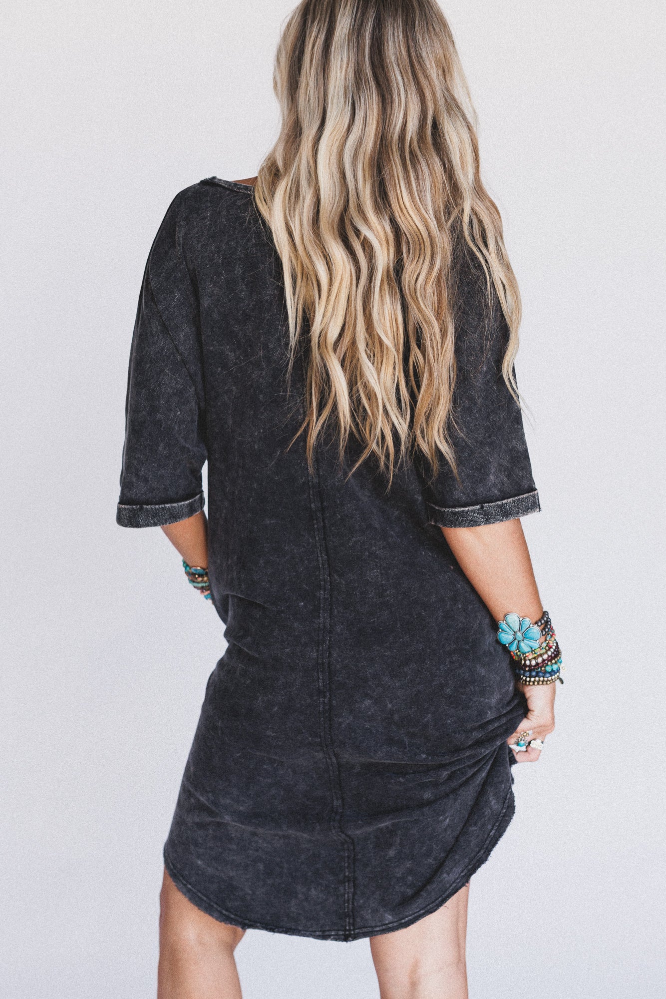 Stormy Skies Tee Dress - Black - Image 5