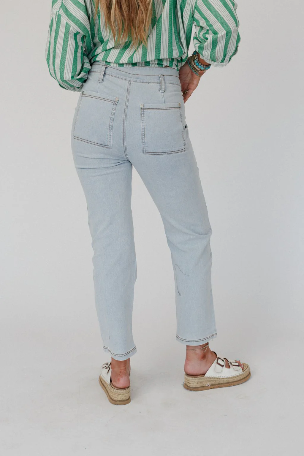 Straight Arrow Cargo Jeans - Light Wash - Image 4