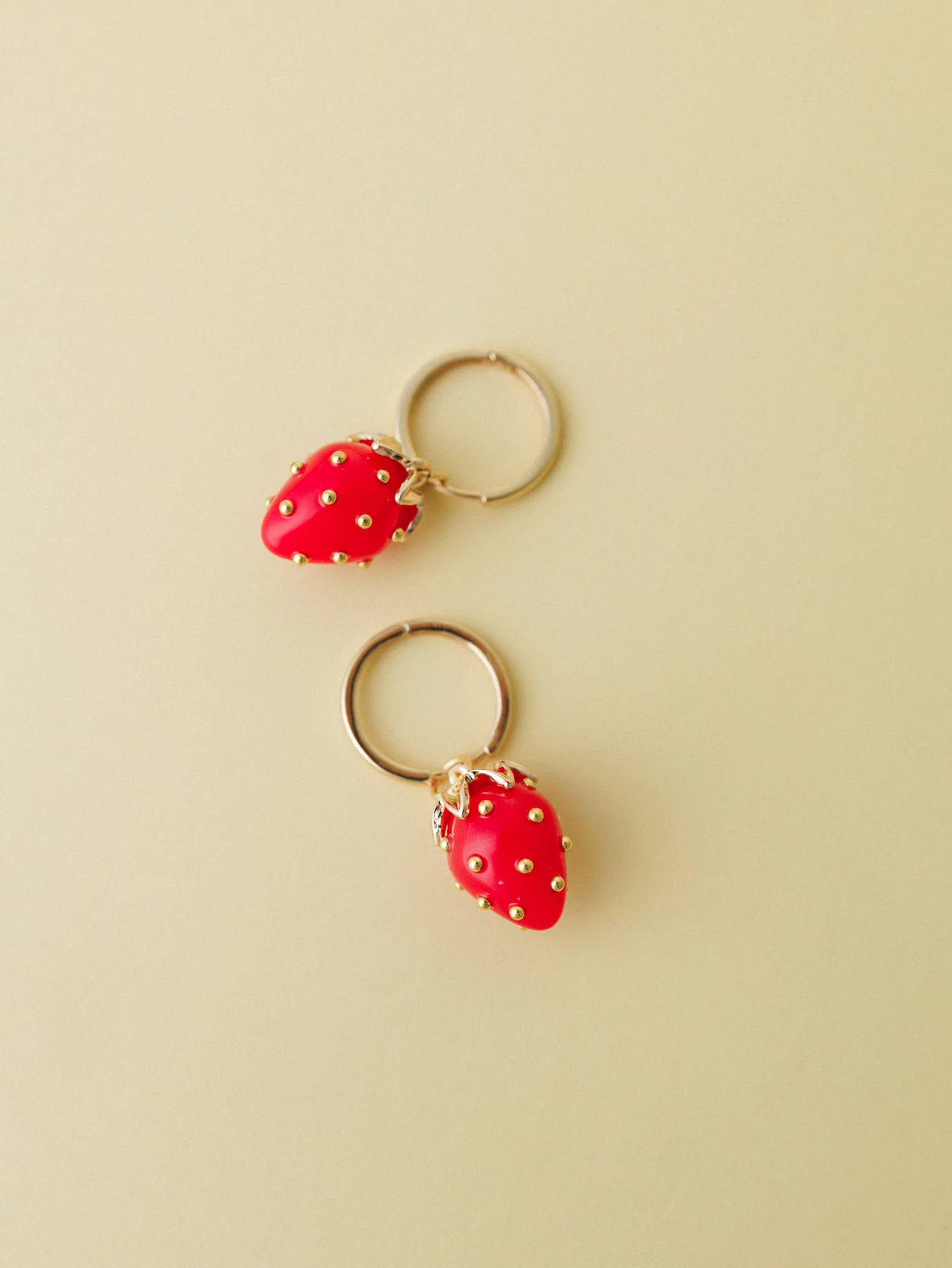 Strawberry Earrings - Gold - Image 3