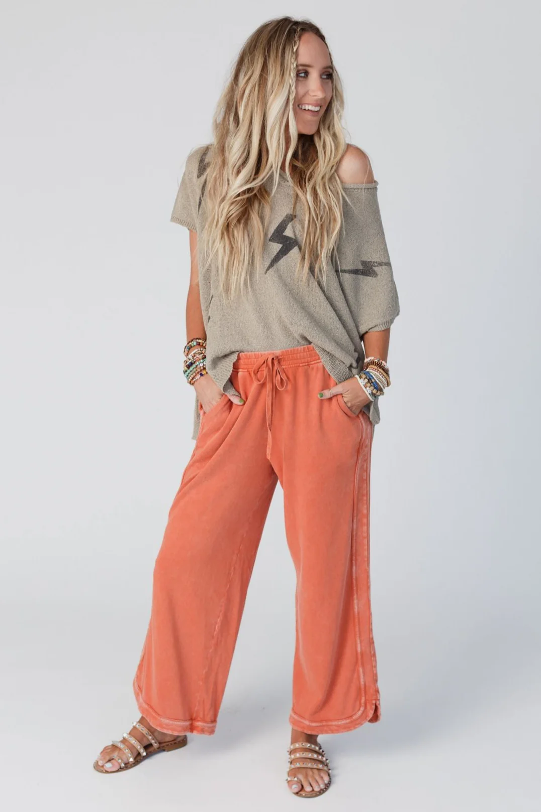 Struck By You Dolman Sleeve Sweater Top - Mocha - Image 4