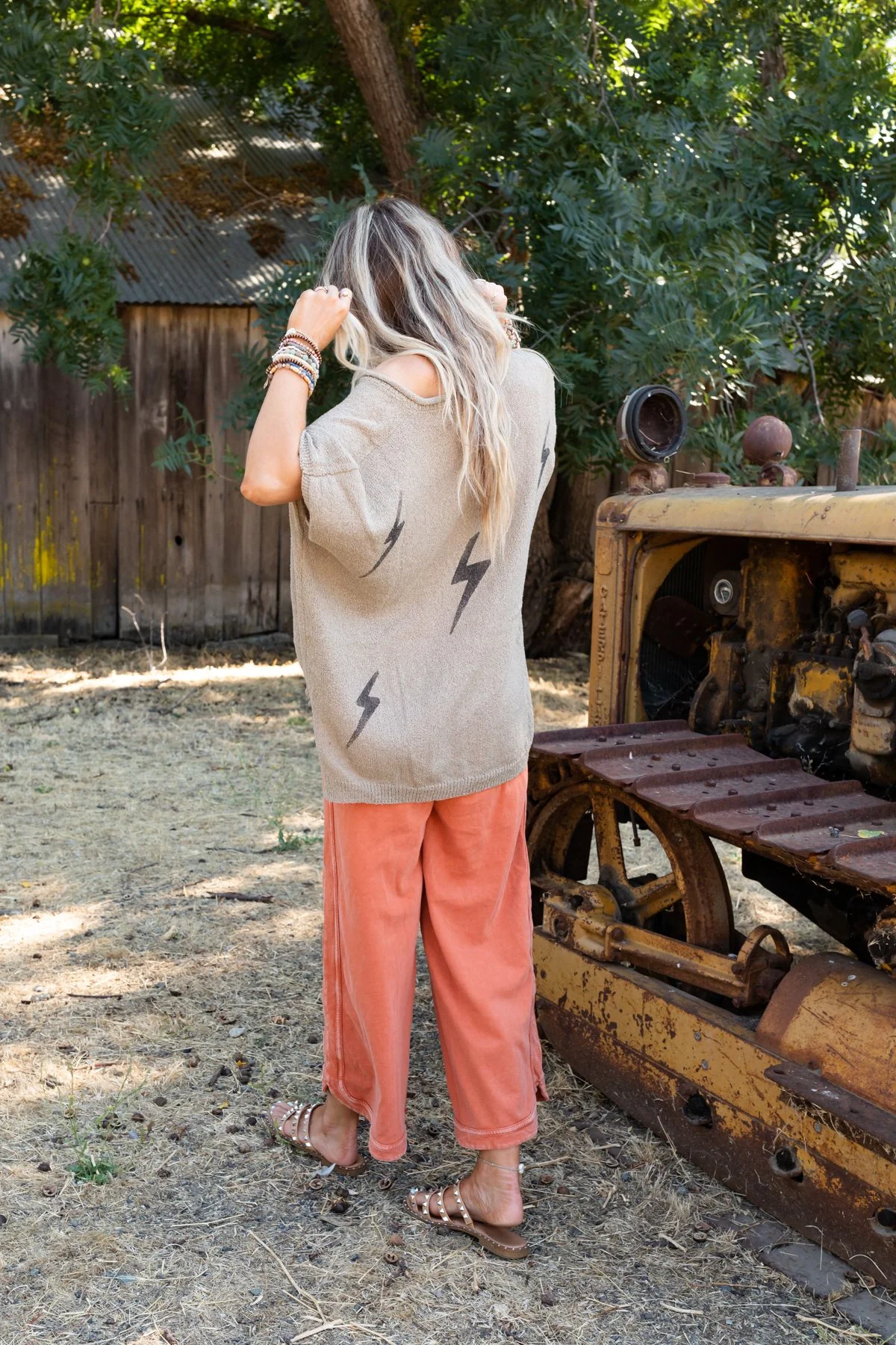 Struck By You Dolman Sleeve Sweater Top - Mocha - Image 6