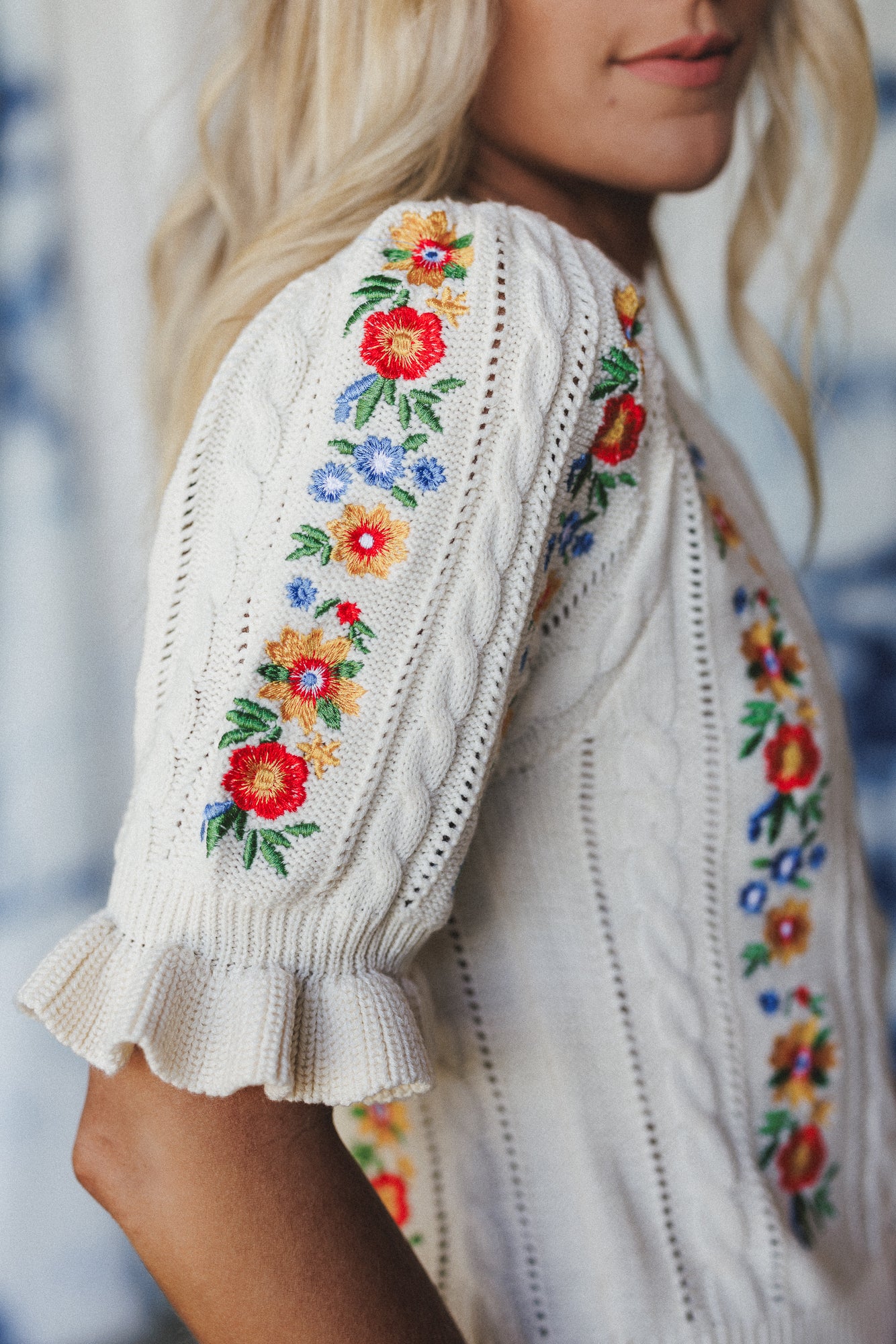 Sugar And Spice Embroidered Top - Cream - Image 2