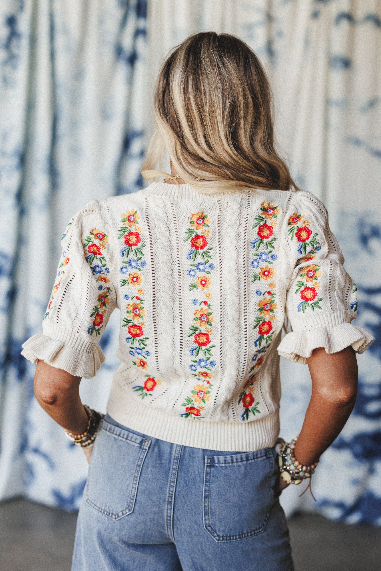 Sugar And Spice Embroidered Top - Cream - Image 5