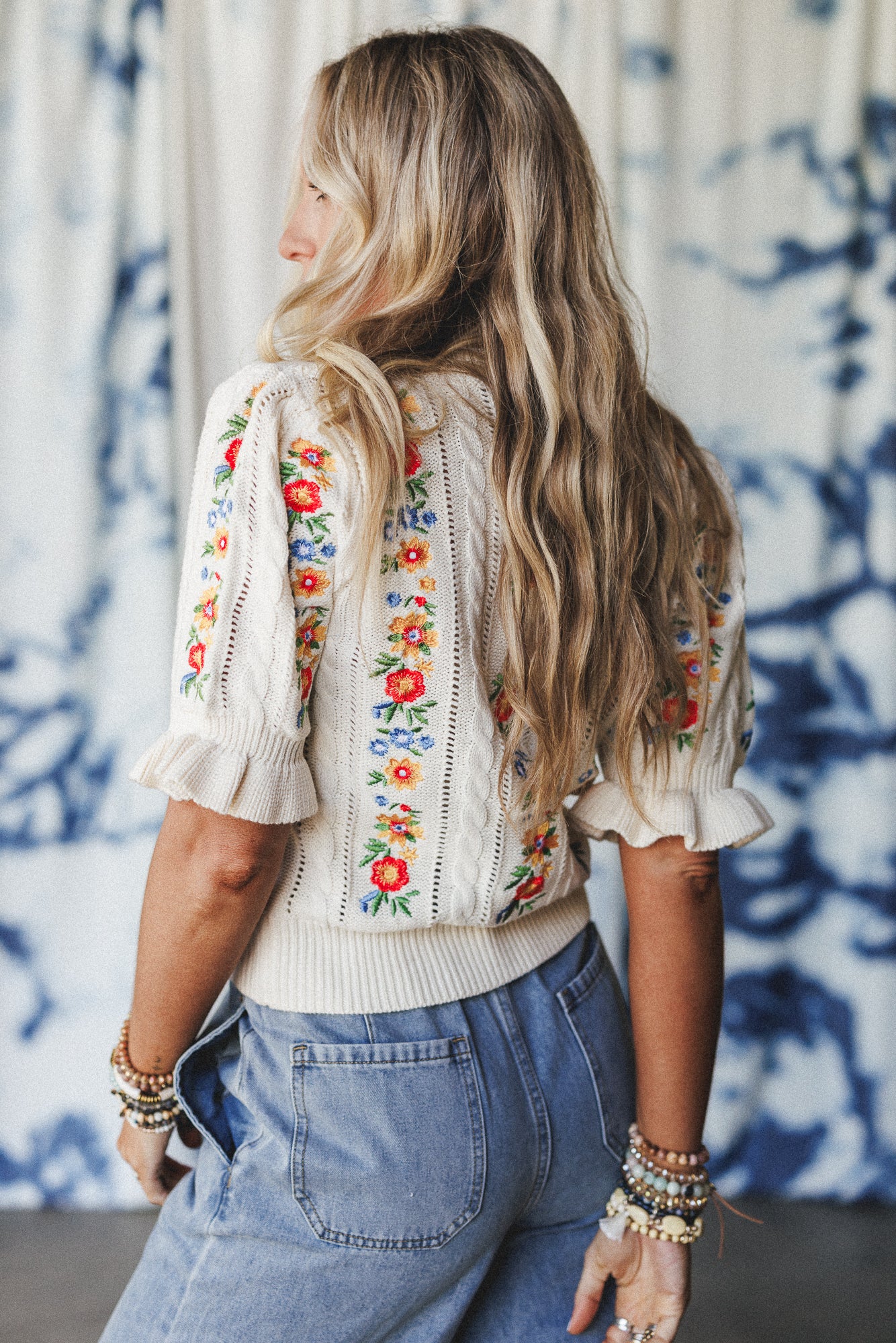 Sugar And Spice Embroidered Top - Cream - Image 3