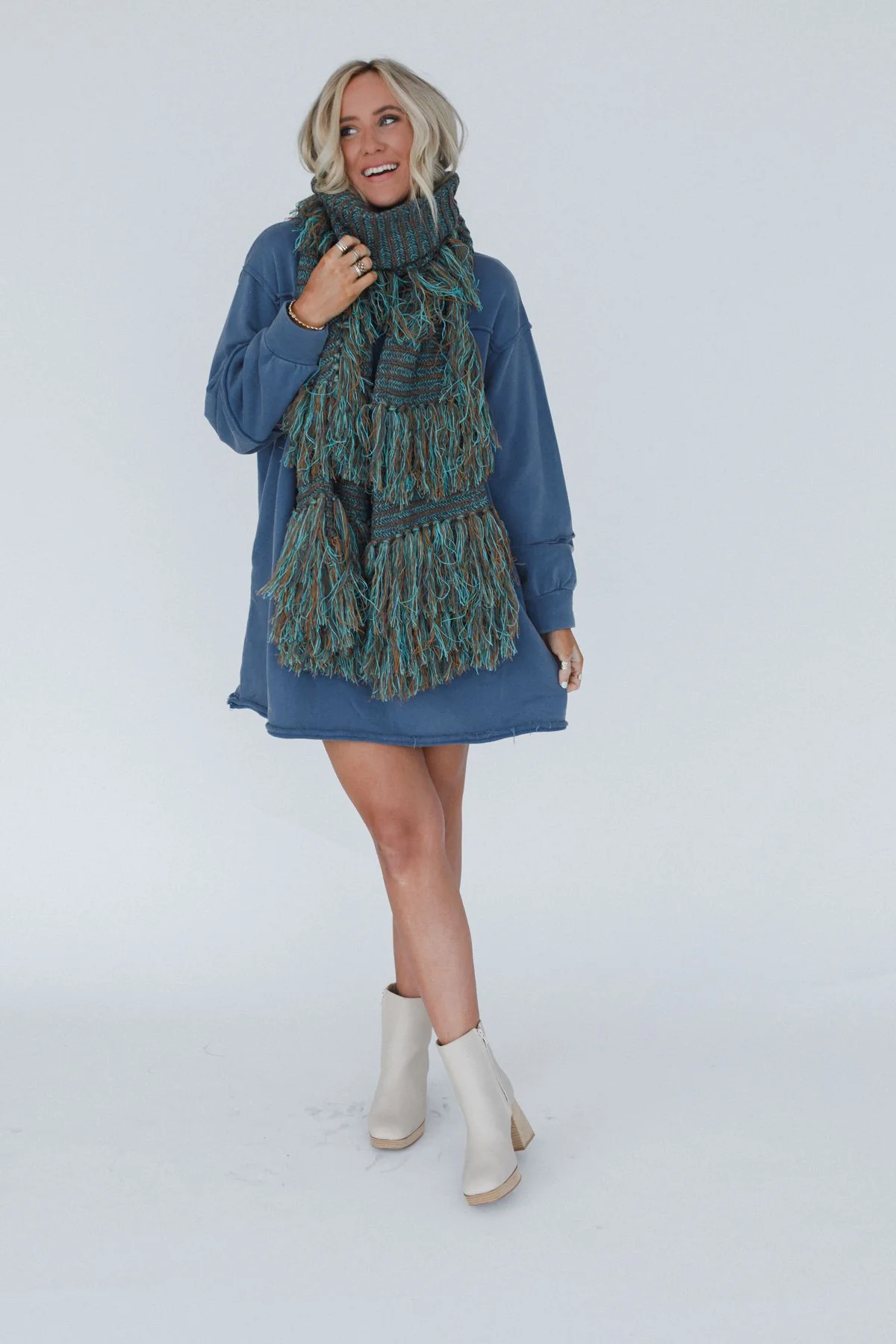 Sugar Plum Fringe Scarf - Gray - Image 2