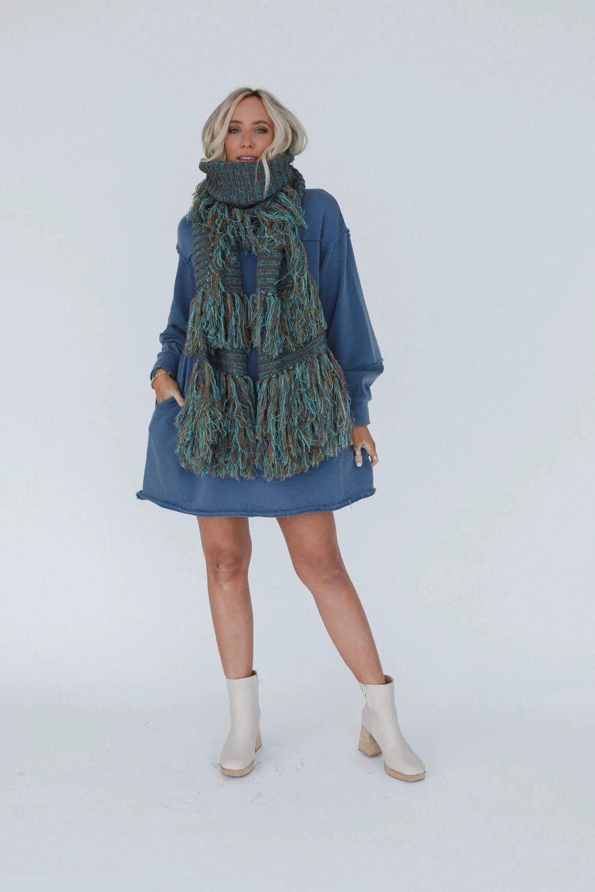 Sugar Plum Fringe Scarf - Gray - Image 3