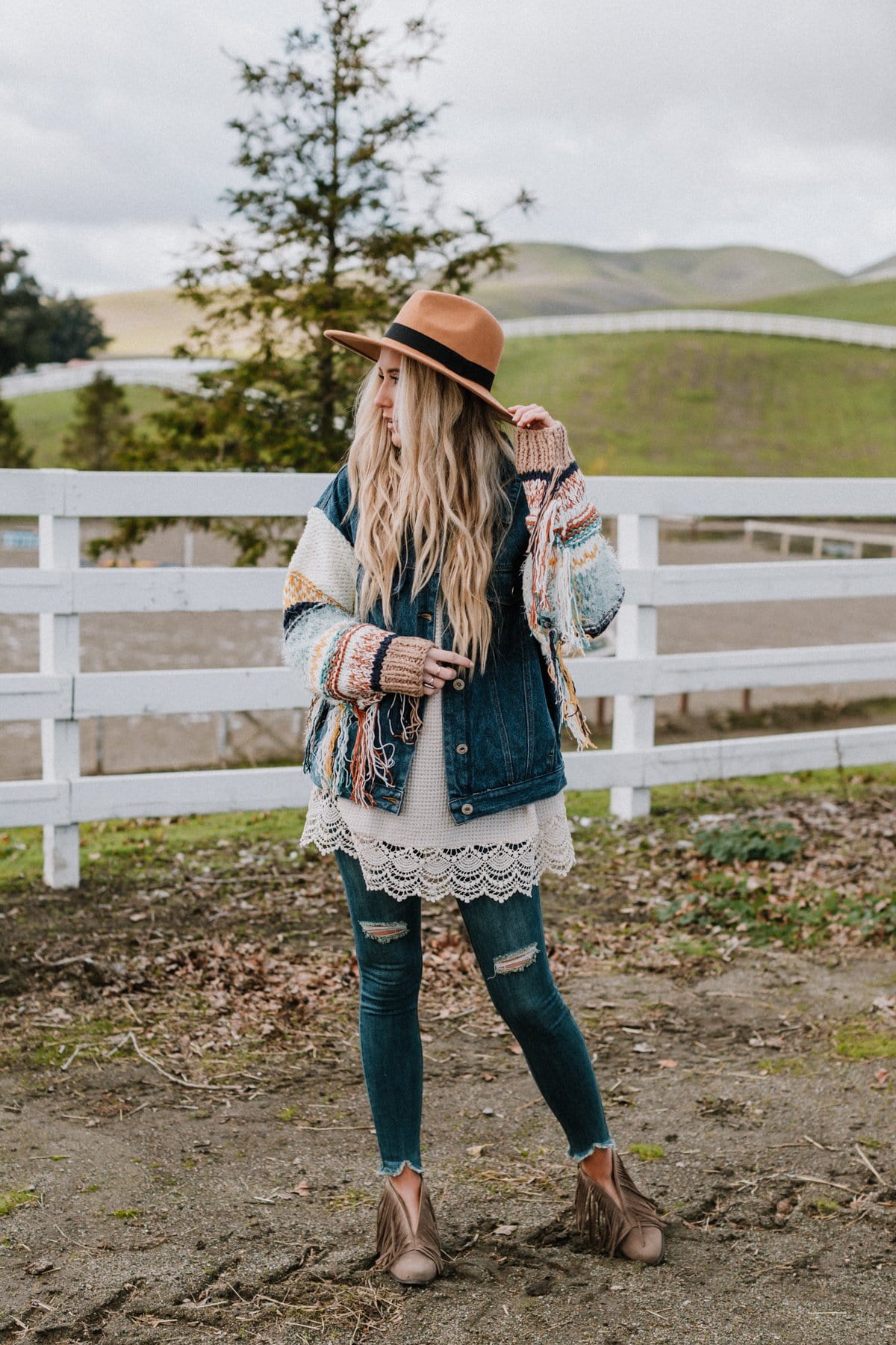 Sukie Sweater Denim Jacket - Blue - Image 5