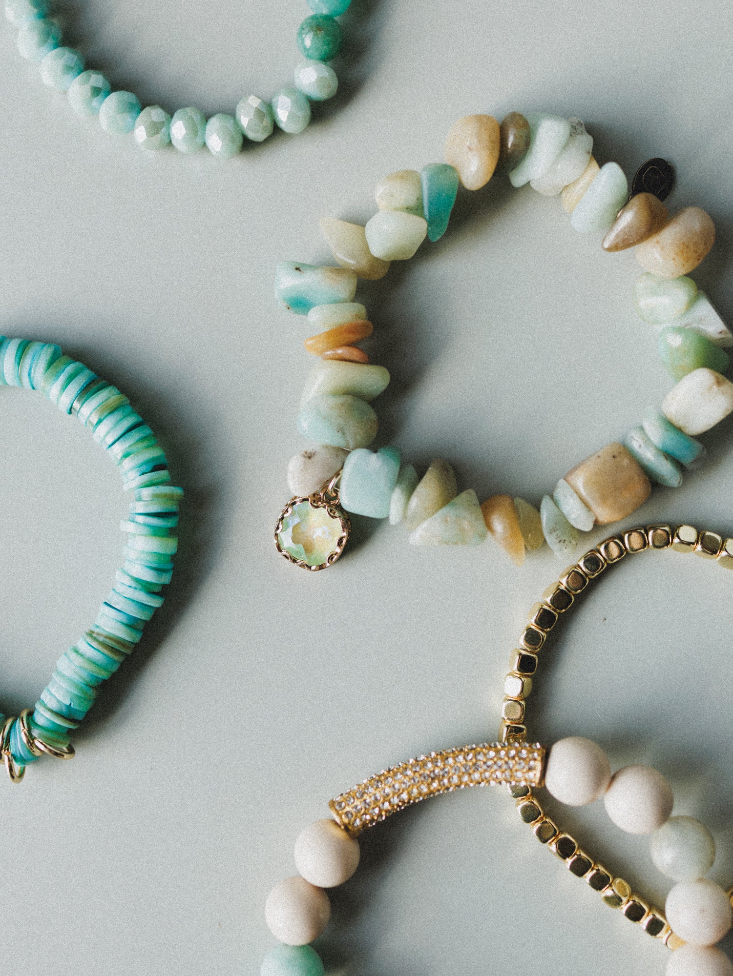 Summer Glow Beaded Bracelets - Aqua - Image 6