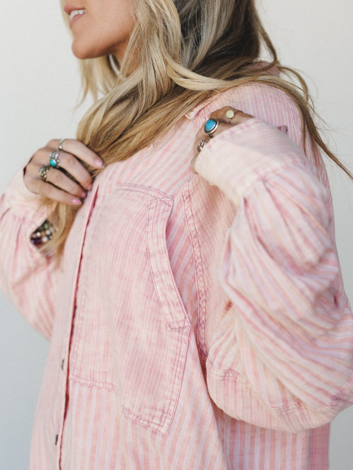Sun Flare Striped Top - Apricot - Image 3