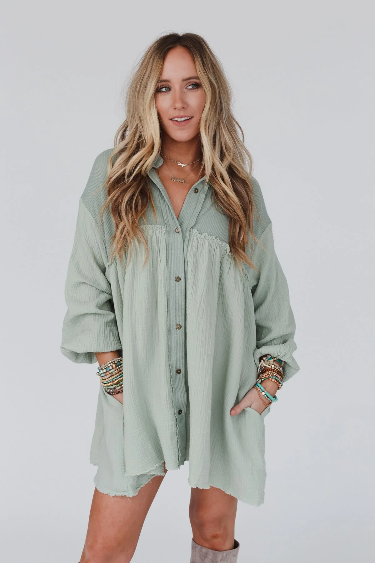 Sunday Kind Of Love Dress - Sage - Image 5
