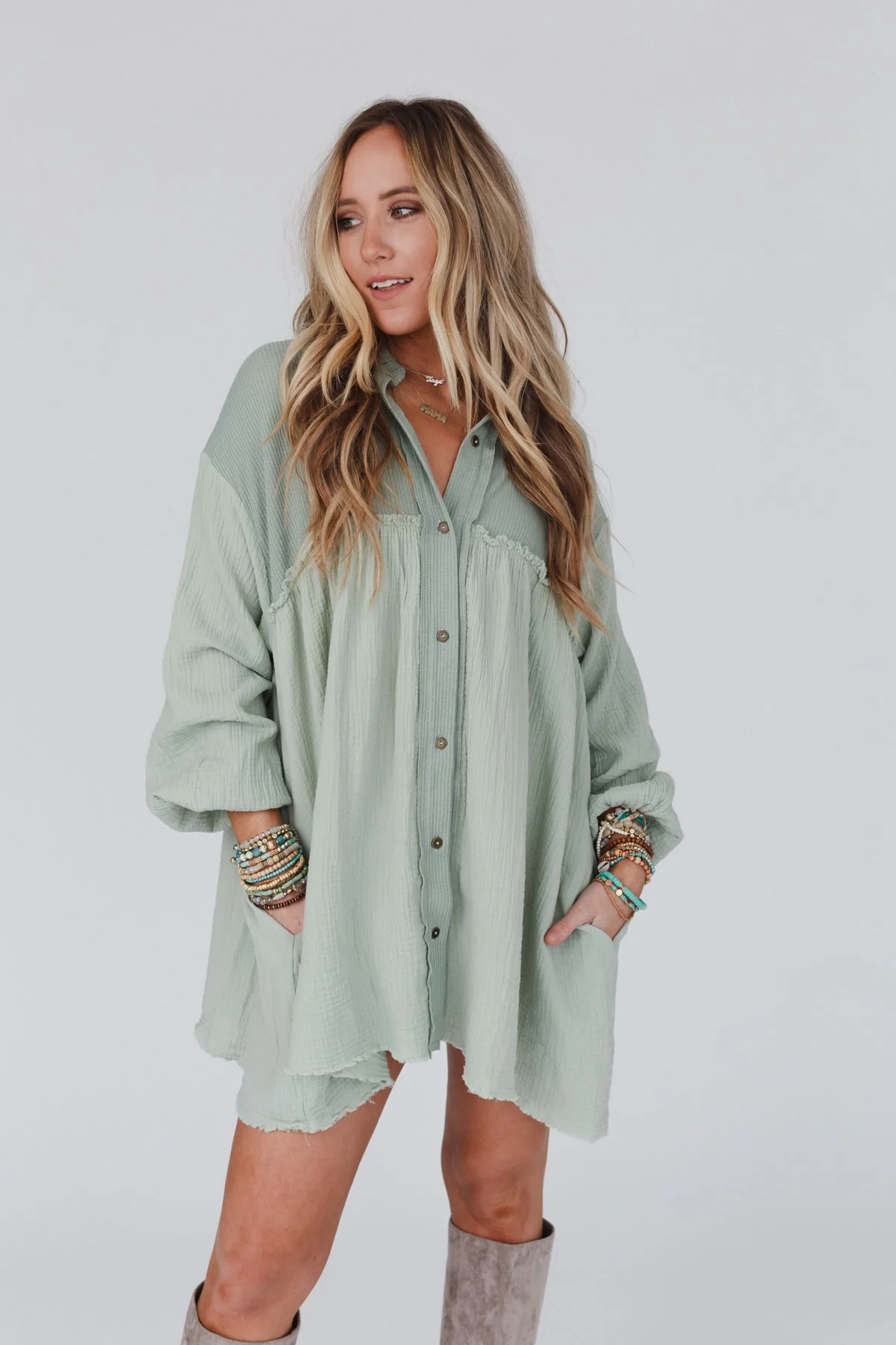Sunday Kind Of Love Dress - Sage - Image 6