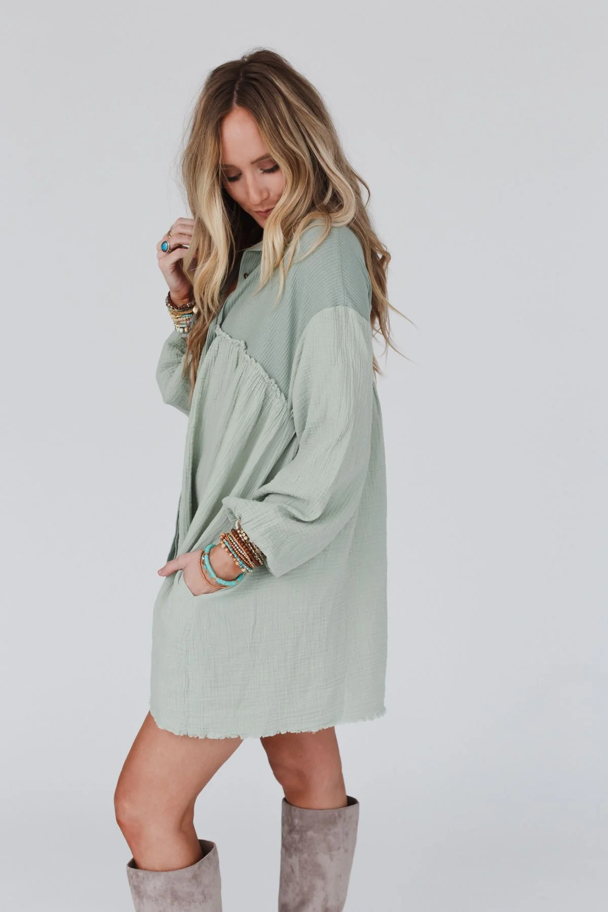 Sunday Kind Of Love Dress - Sage - Image 7