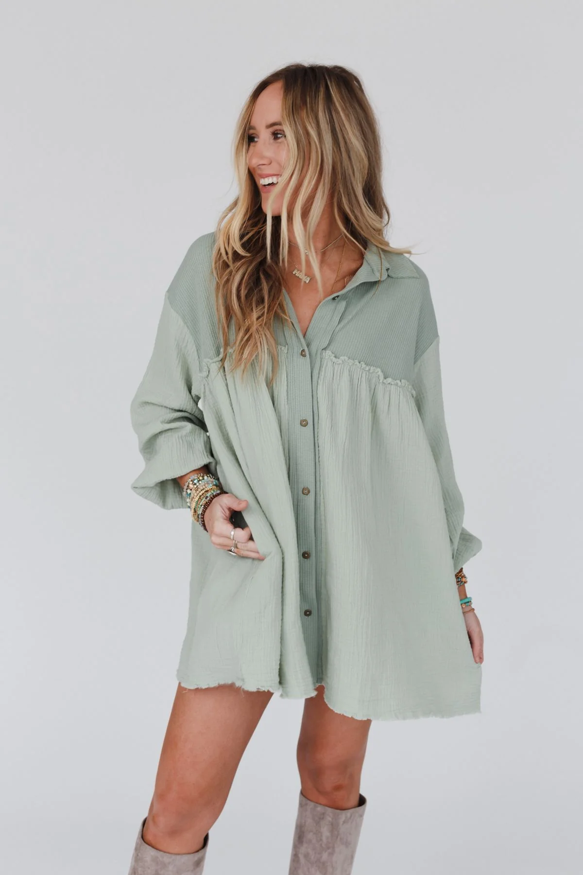 Sunday Kind Of Love Dress - Sage - Image 8
