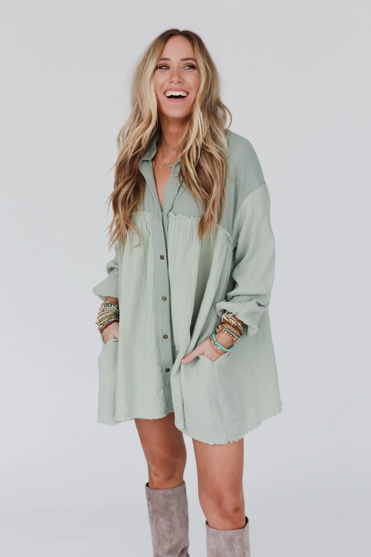 Sunday Kind Of Love Dress - Sage - Image 9
