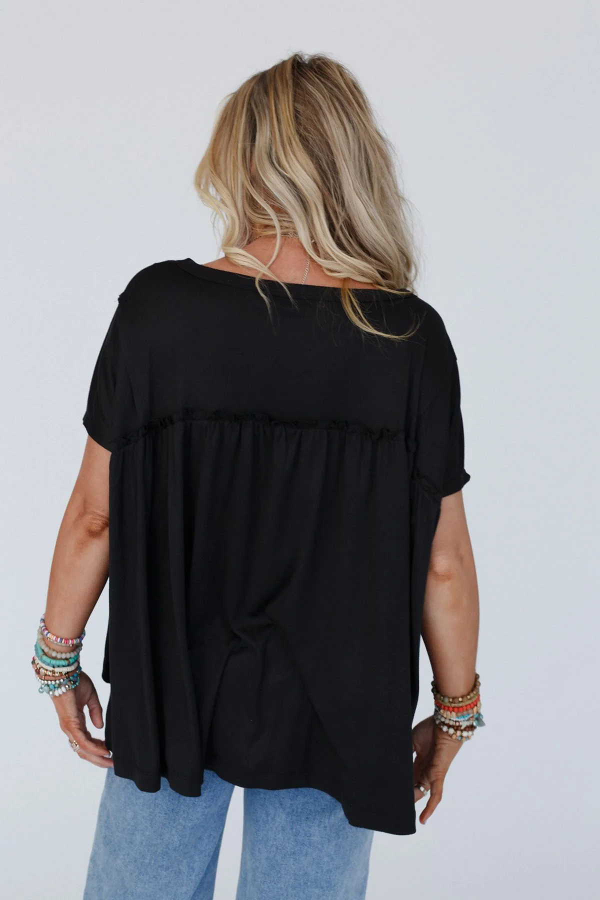 Sunday Morning Babydoll Top - Black - Image 5
