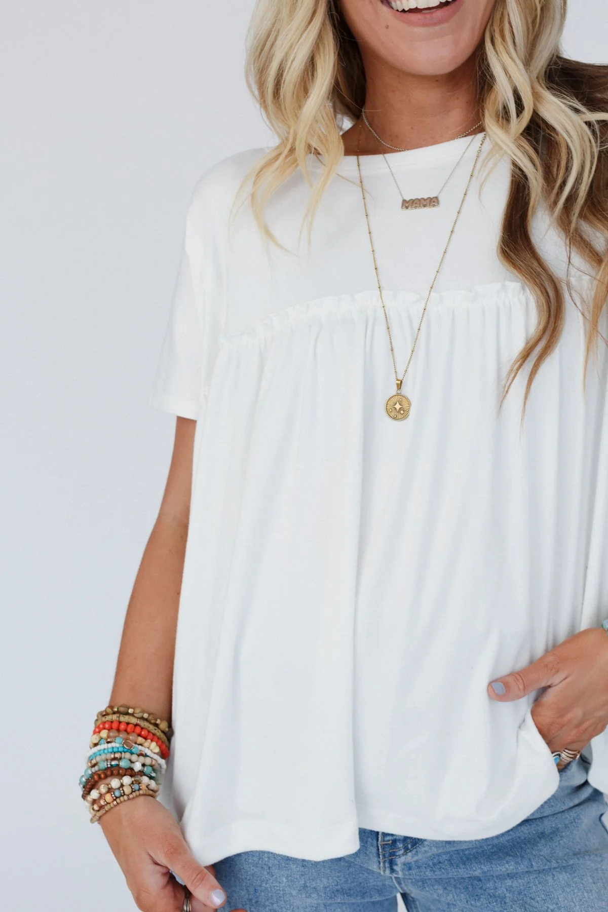 Sunday Morning Babydoll Top - White - Image 5