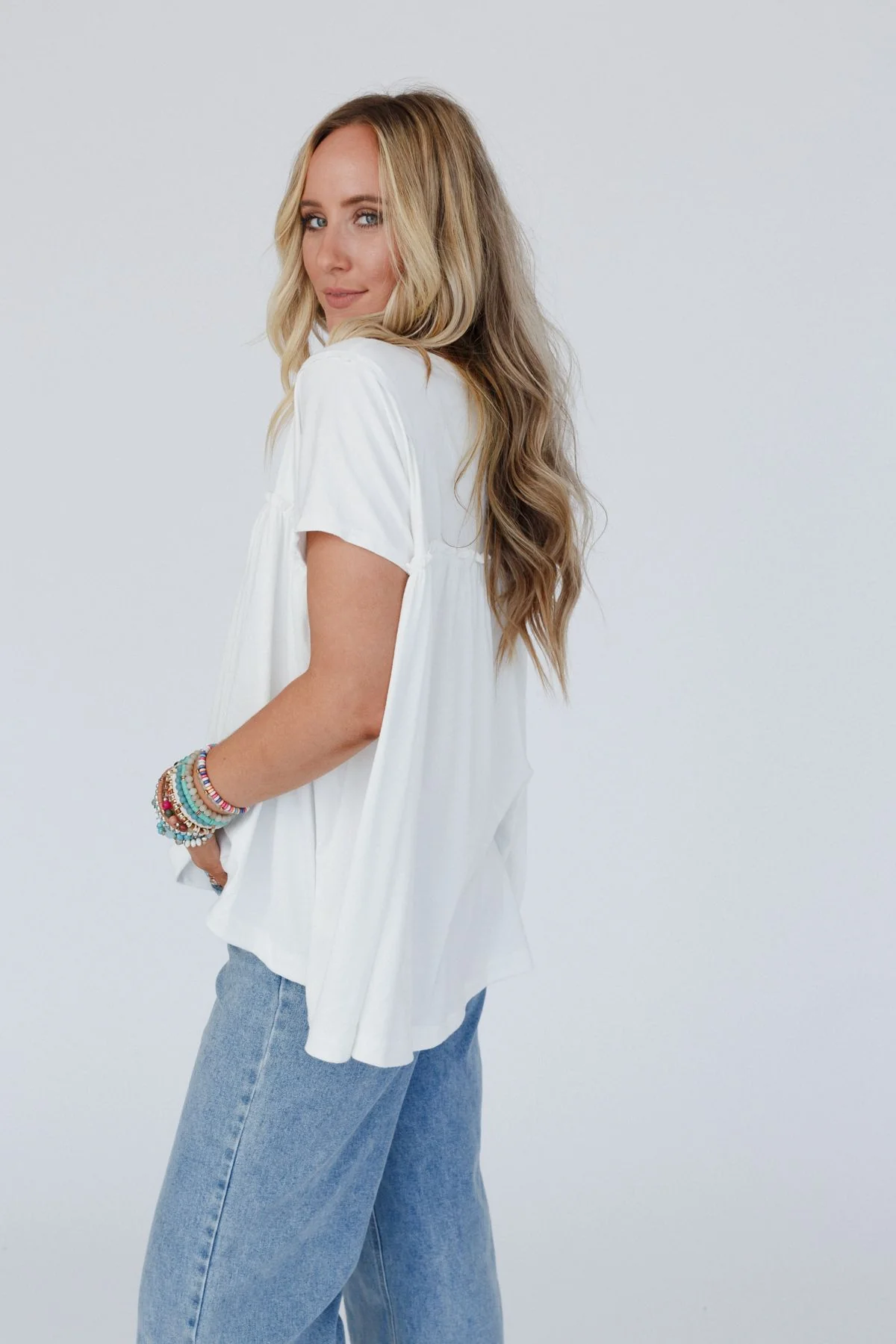 Sunday Morning Babydoll Top - White - Image 6