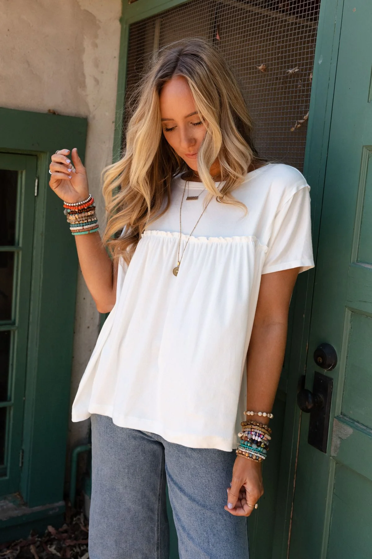 Sunday Morning Babydoll Top - White - Image 8