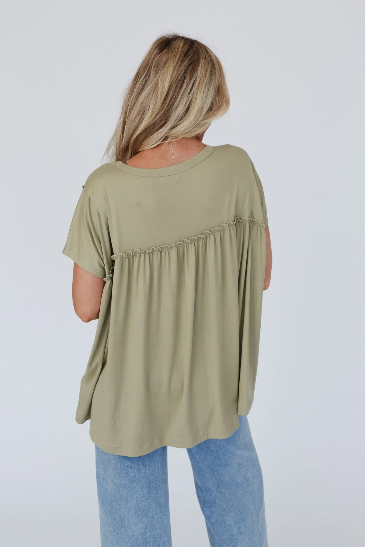 Sunday Morning Babydoll Top - Light Olive - Image 4