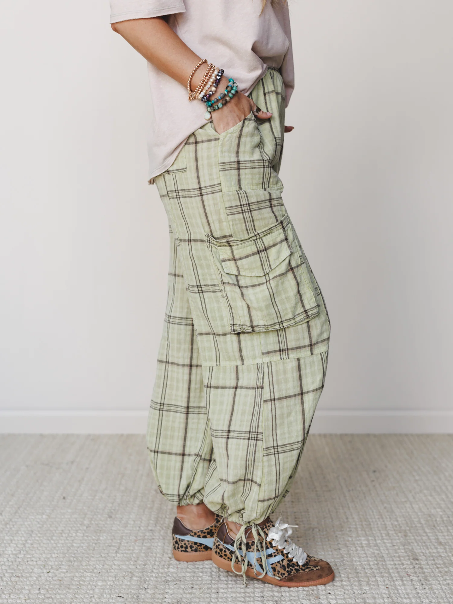 Sunday Plaid Pants - Apple Green - Image 2