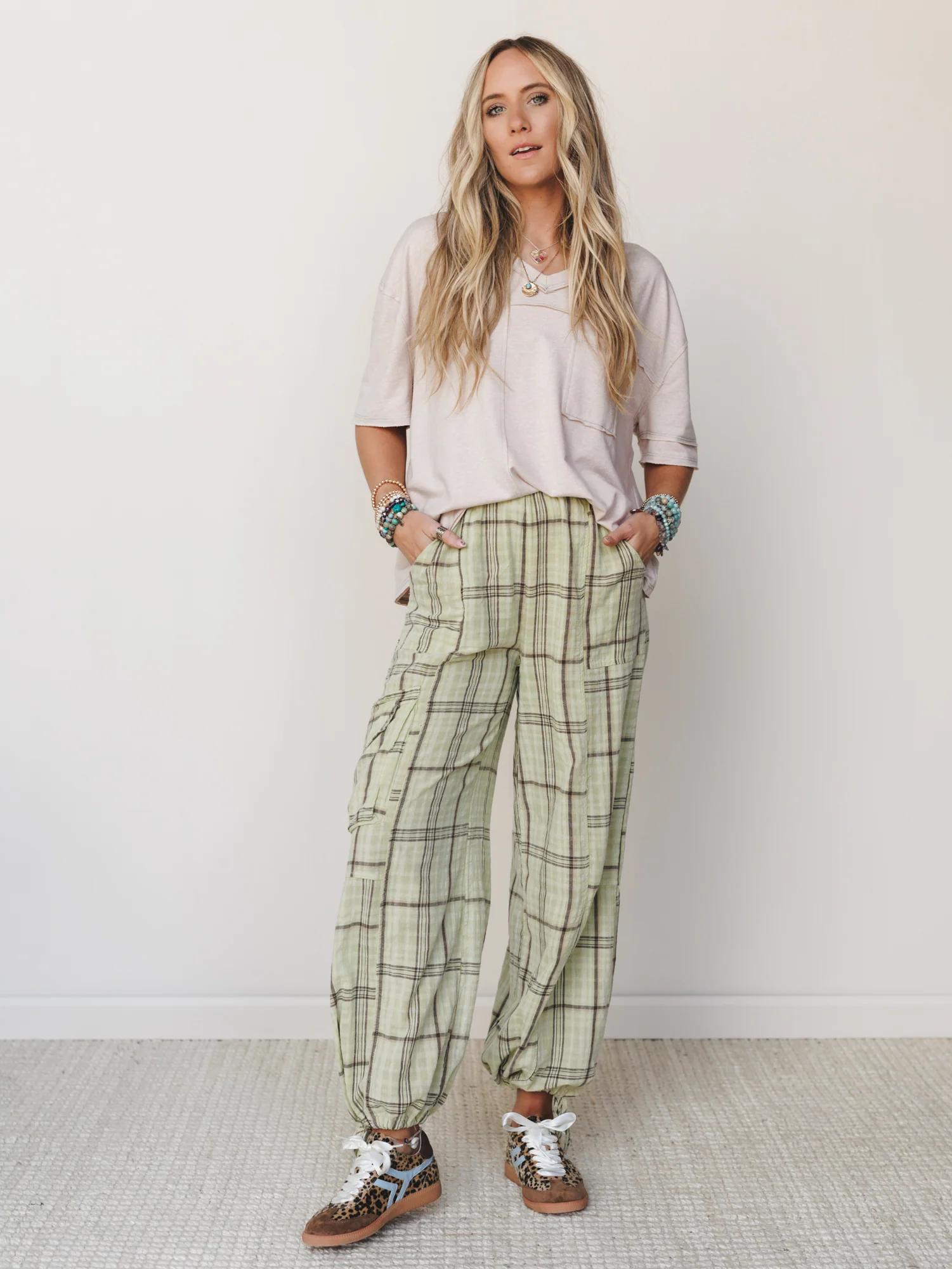 Sunday Plaid Pants - Apple Green - Image 4