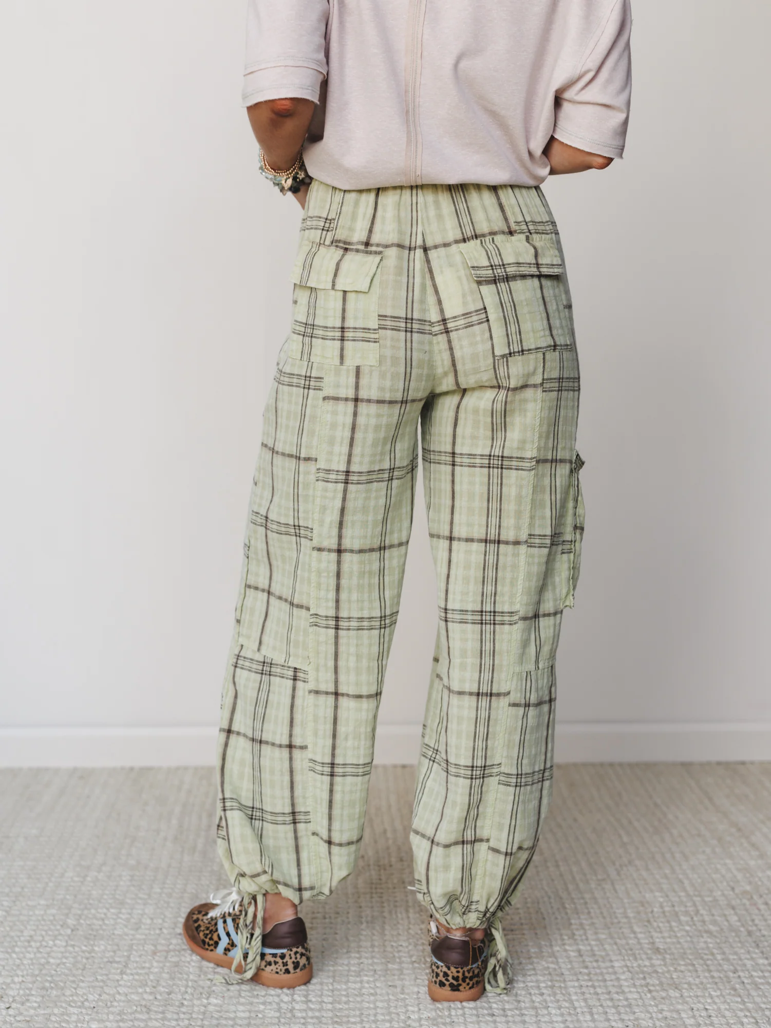 Sunday Plaid Pants - Apple Green - Image 5