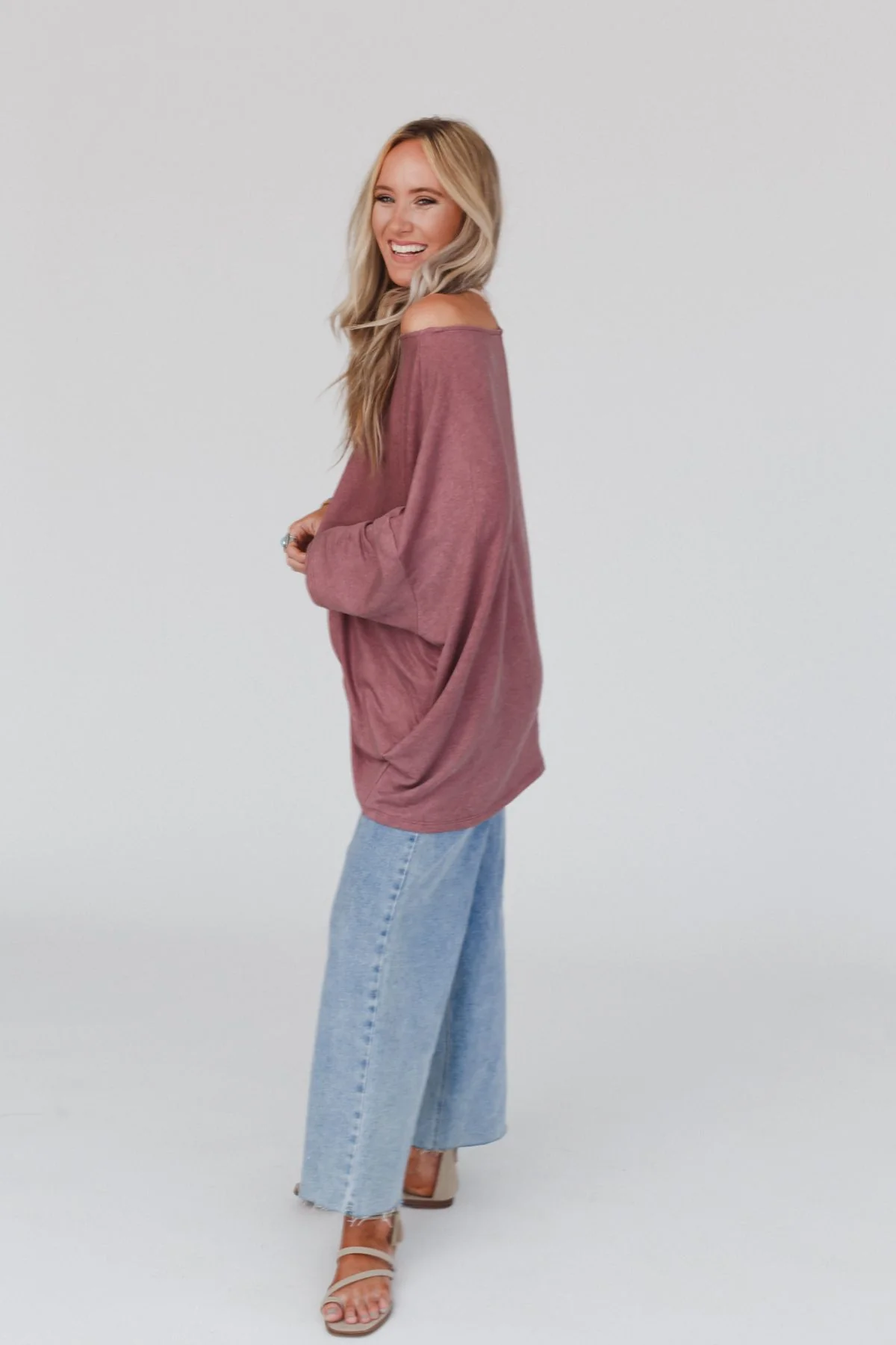 The Nest Sunday Stroll Oversized Tee - Mauve - Image 4
