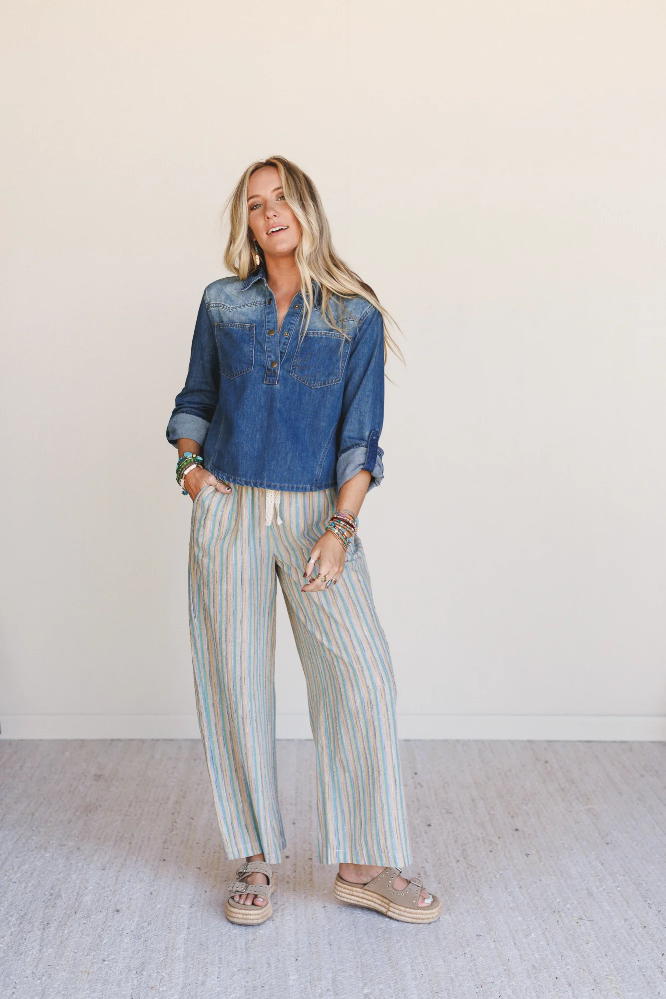 Sunkissed in Stripes Pants - Teal - Image 6
