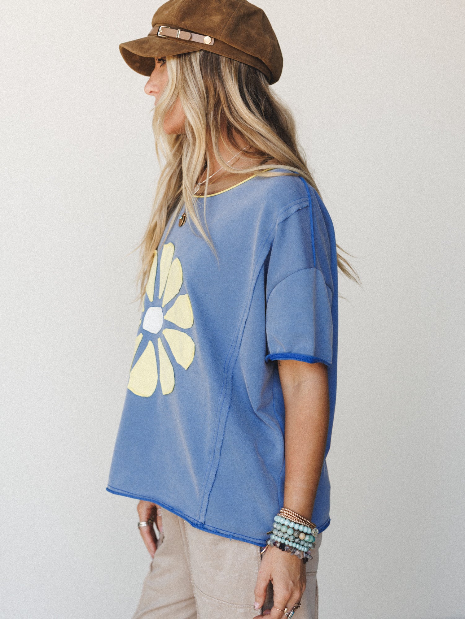 Sunny Blooms Tee - Royal Blue - Image 3