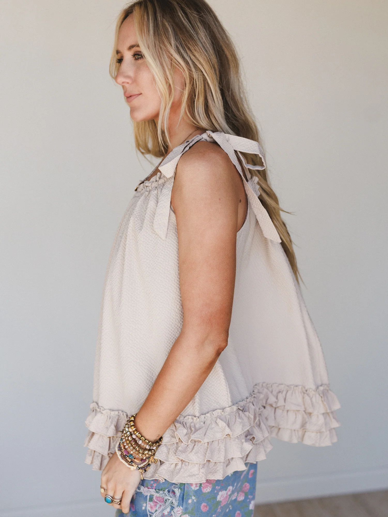 Sunrise Ruffle Tunic - Natural - Image 4