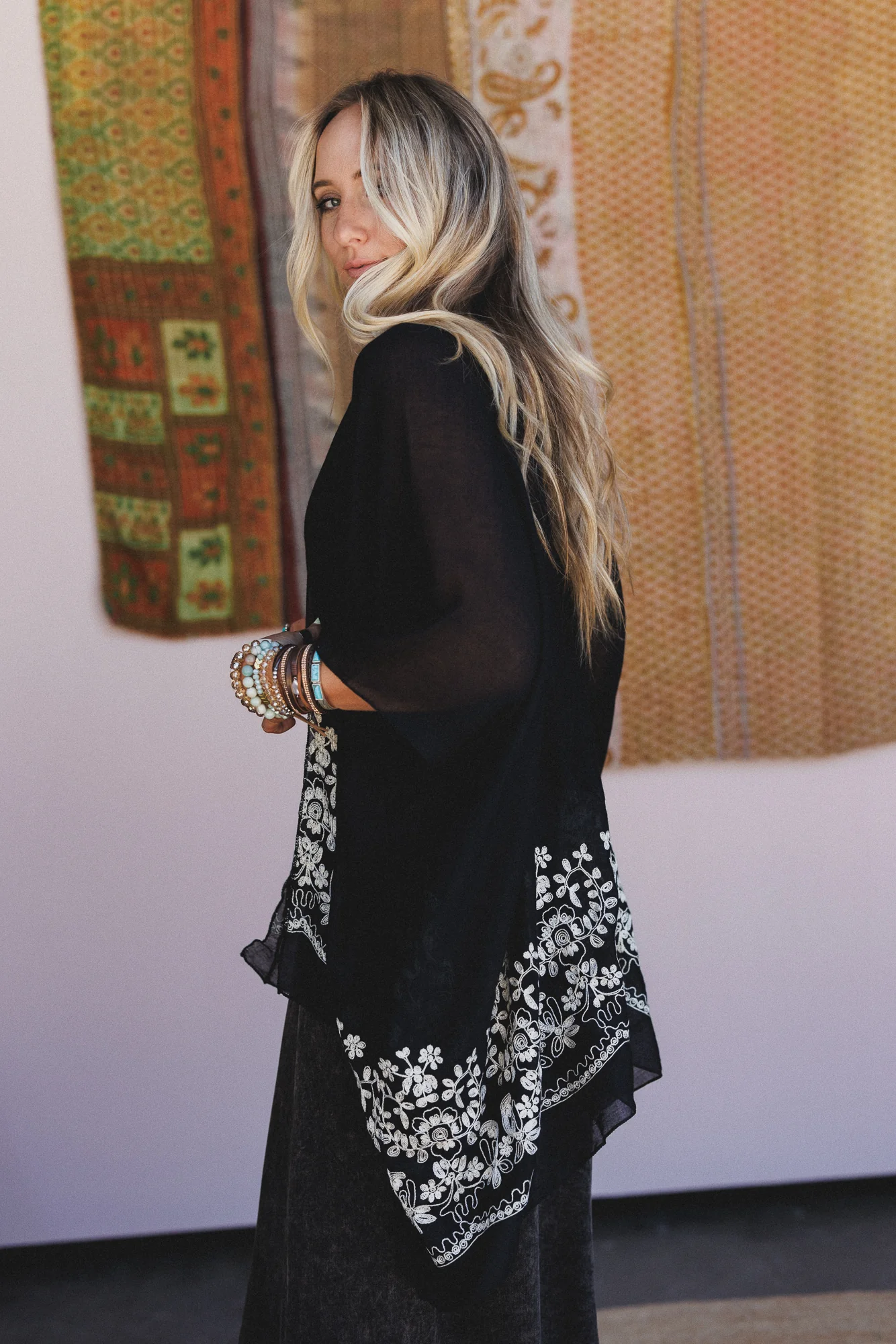 Sunset Fern Kimono - Black - Image 4