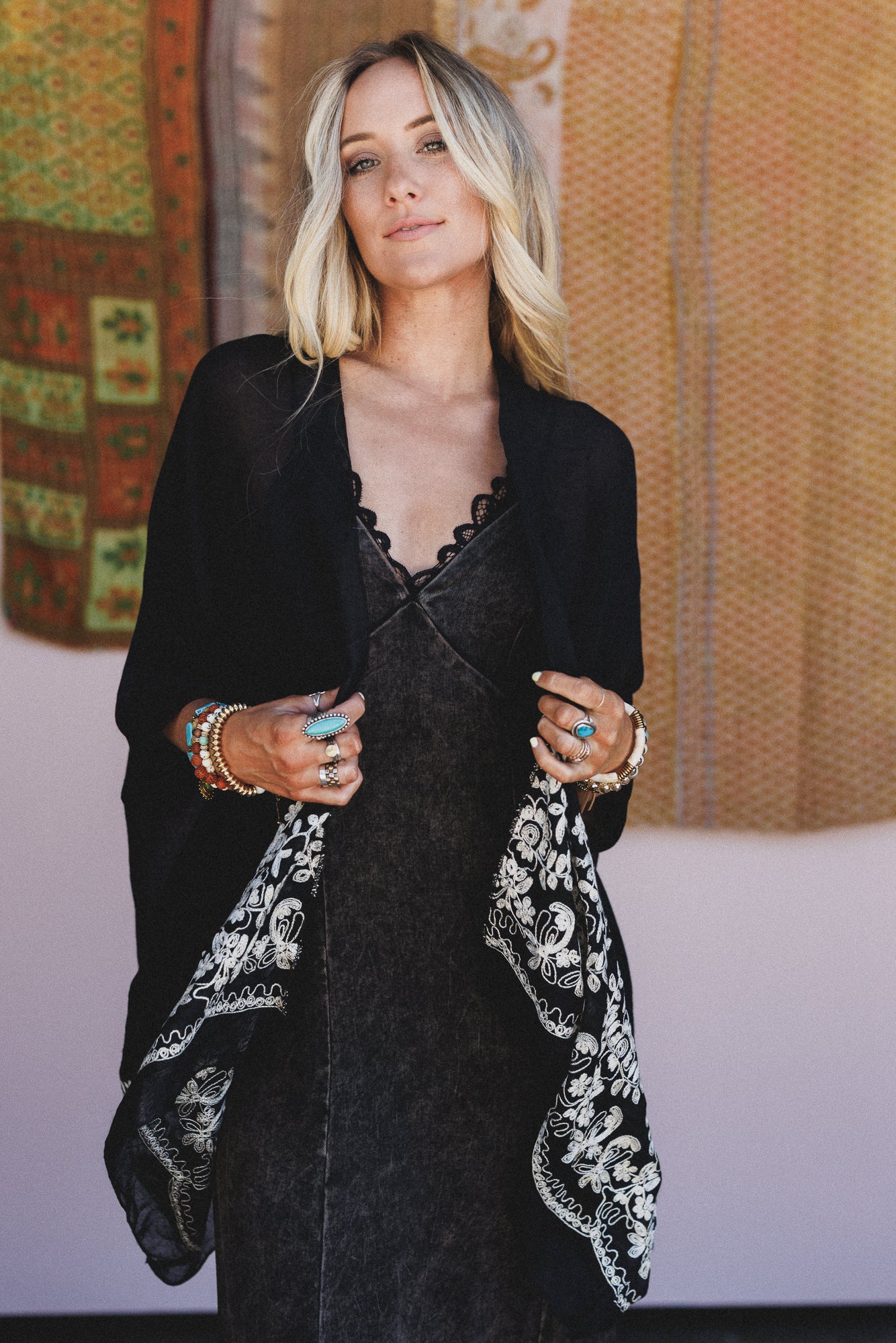 Sunset Fern Kimono - Black - Image 7