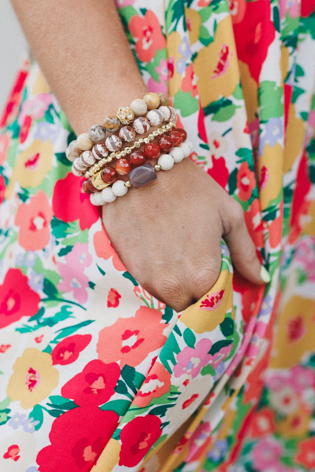 Sunset Party Bracelet Set - Red Multi - Image 2