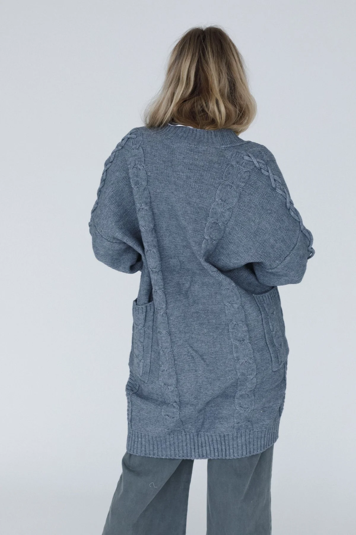 Sunset Snuggle Cardigan - Gray - Image 4