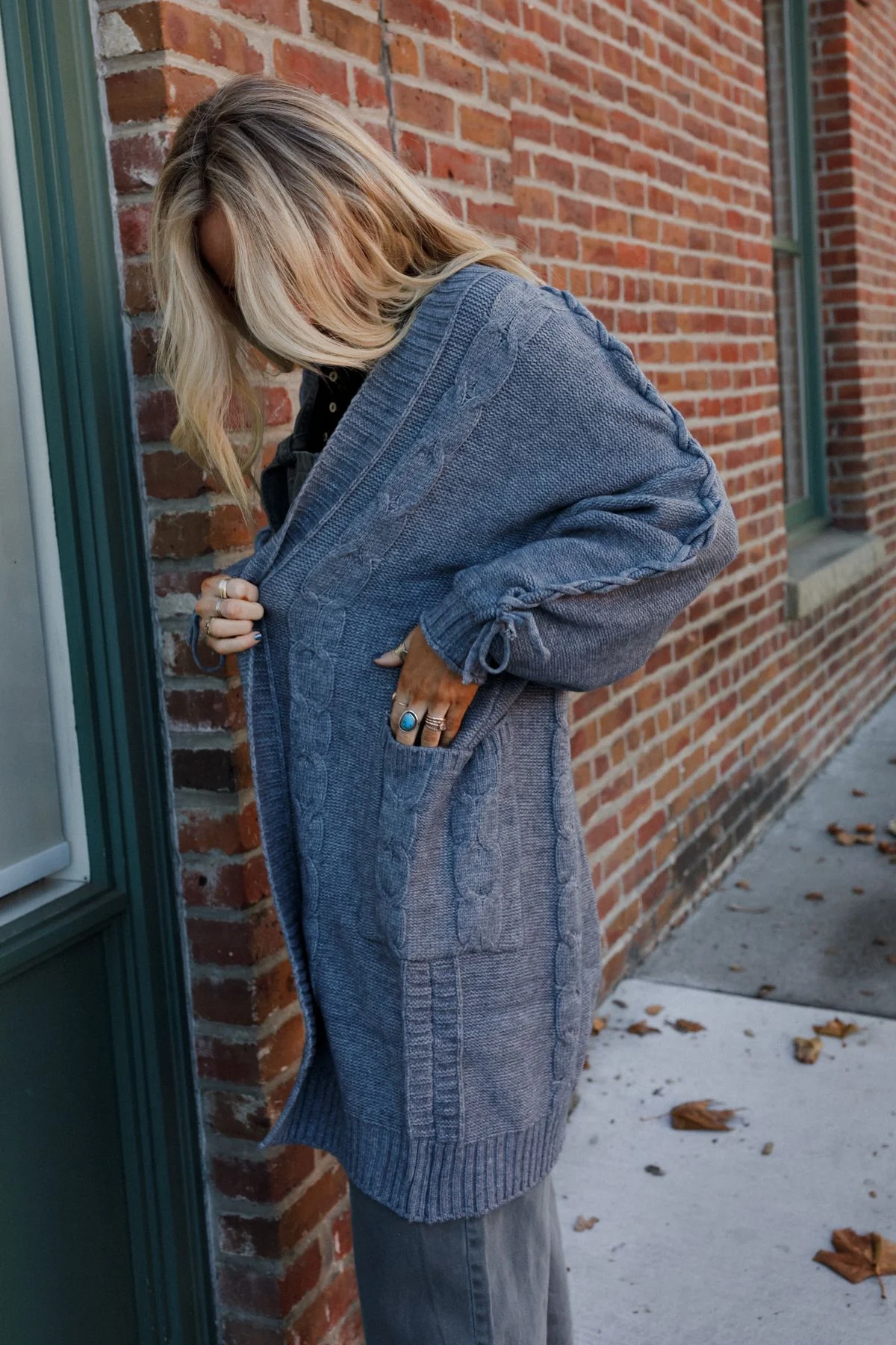 Sunset Snuggle Cardigan - Gray - Image 5