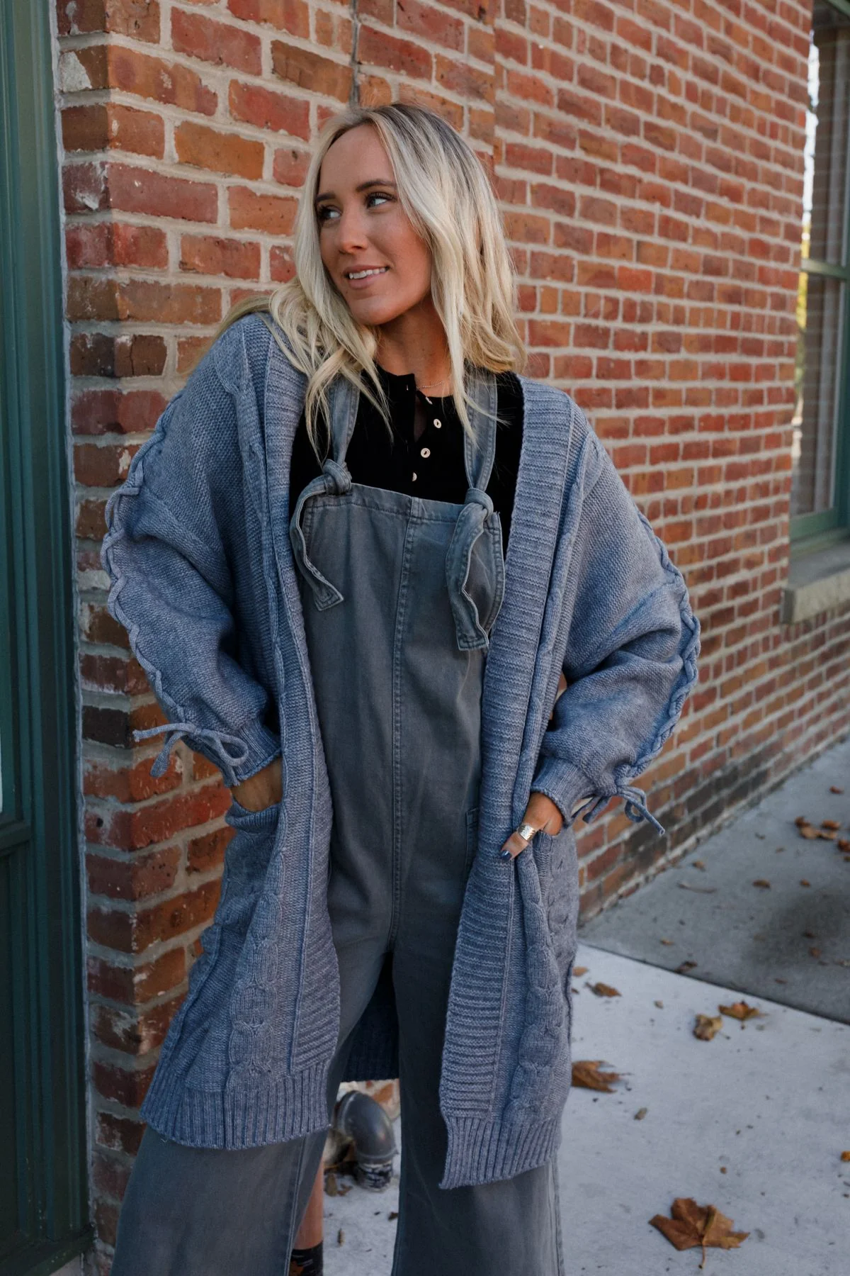 Sunset Snuggle Cardigan - Gray - Image 6