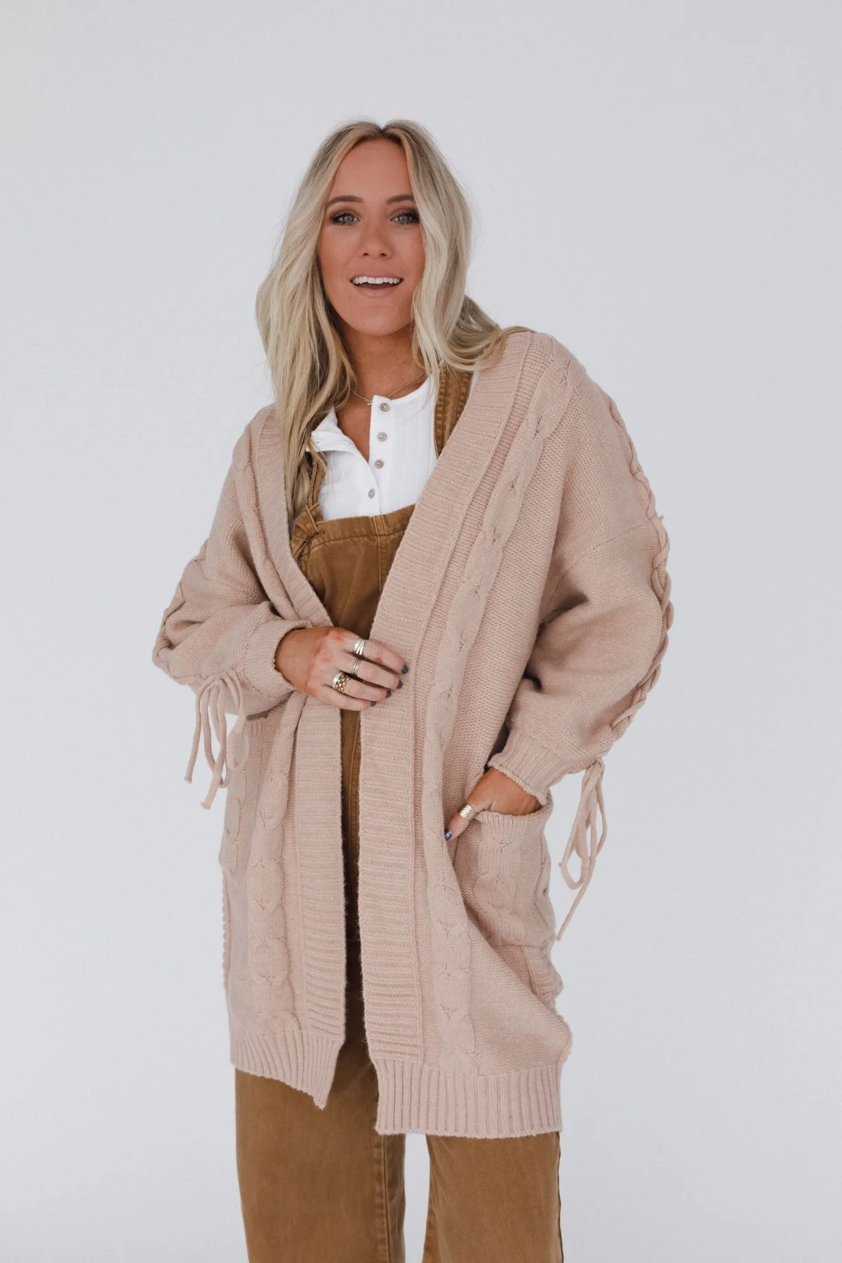Sunset Snuggle Cardigan - Khaki - Image 5