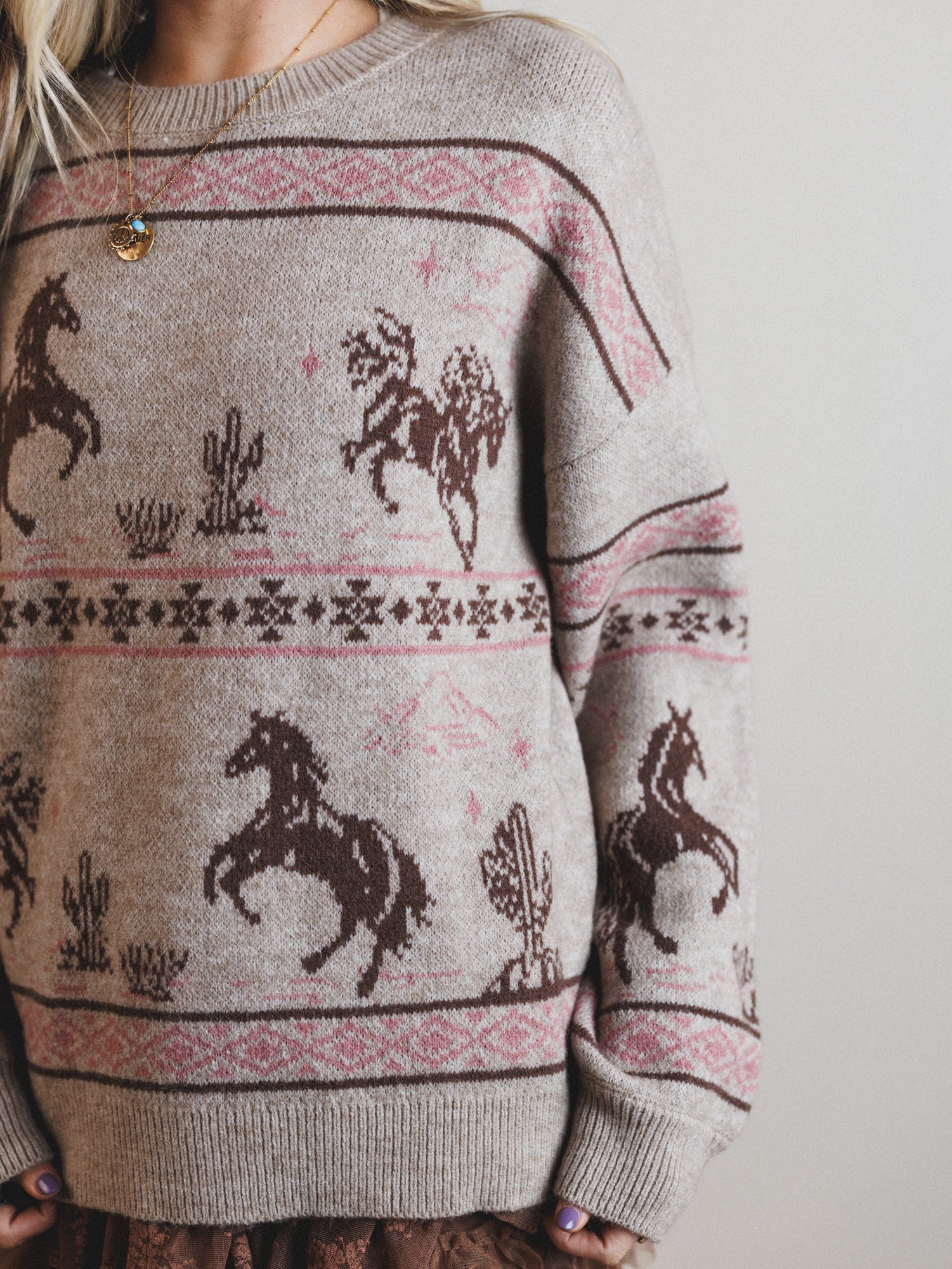 Sunset Stride Sweater - Taupe - Image 6