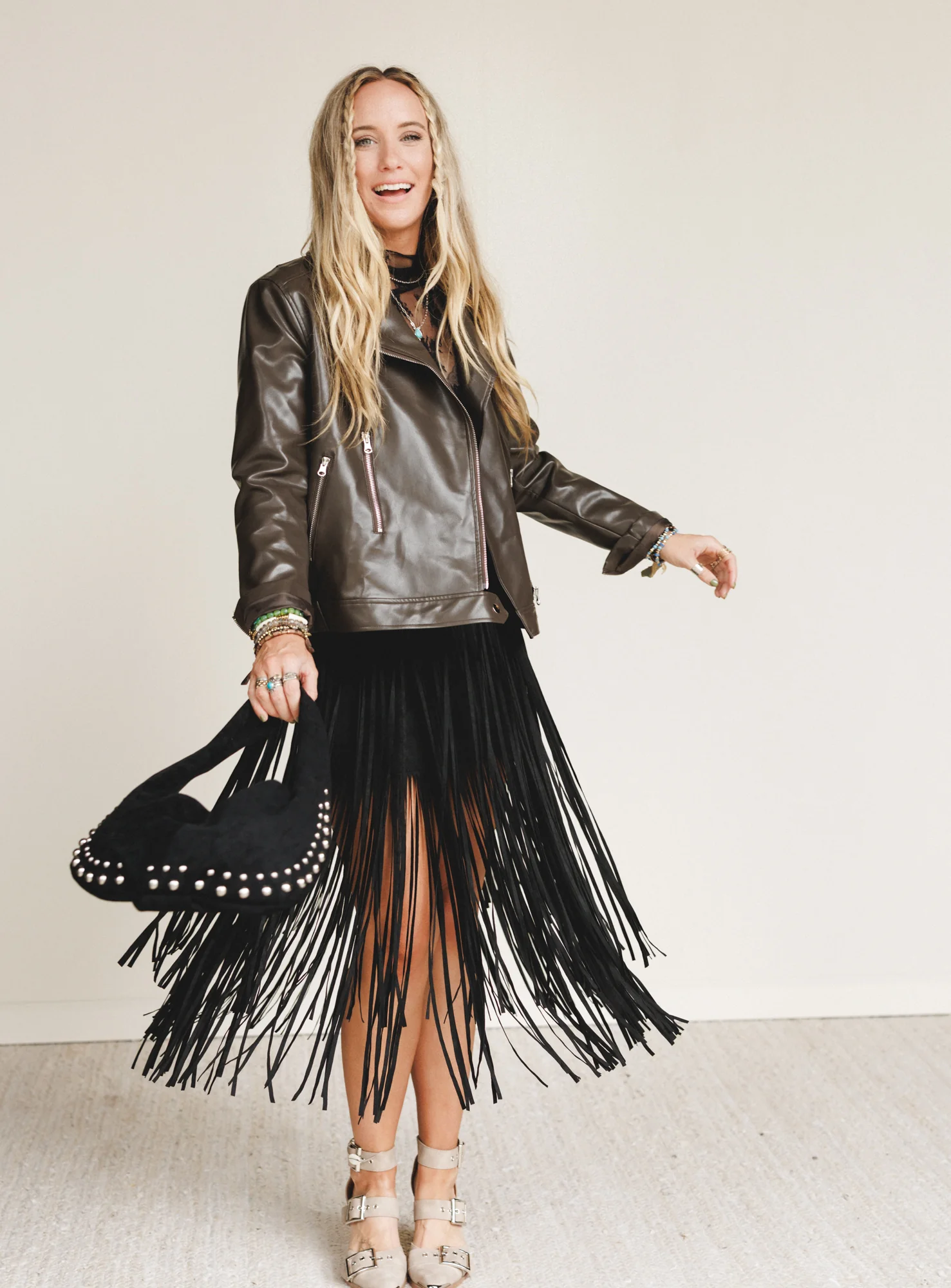Swayed West Fringe Skirt - Black - Image 4